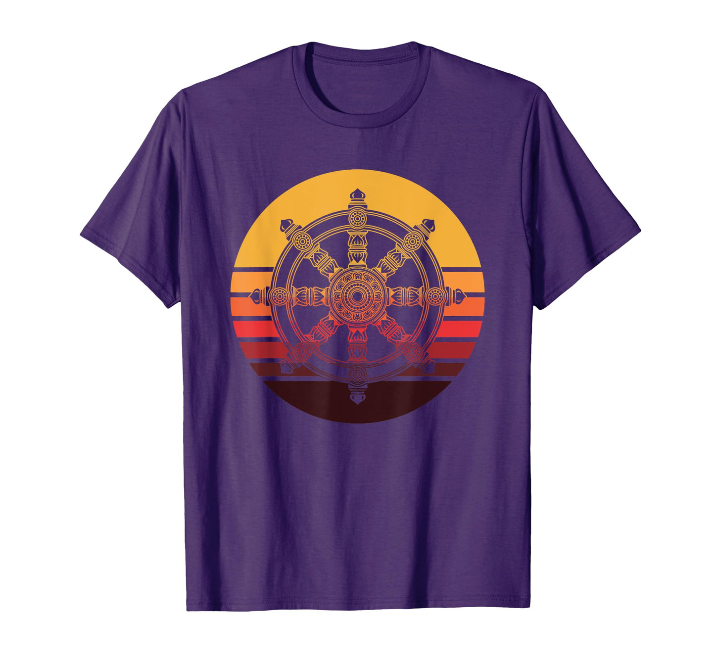 Retro Dharmachakra Hindu Sanskrit Buddhist Dharma Wheel T-Shirt