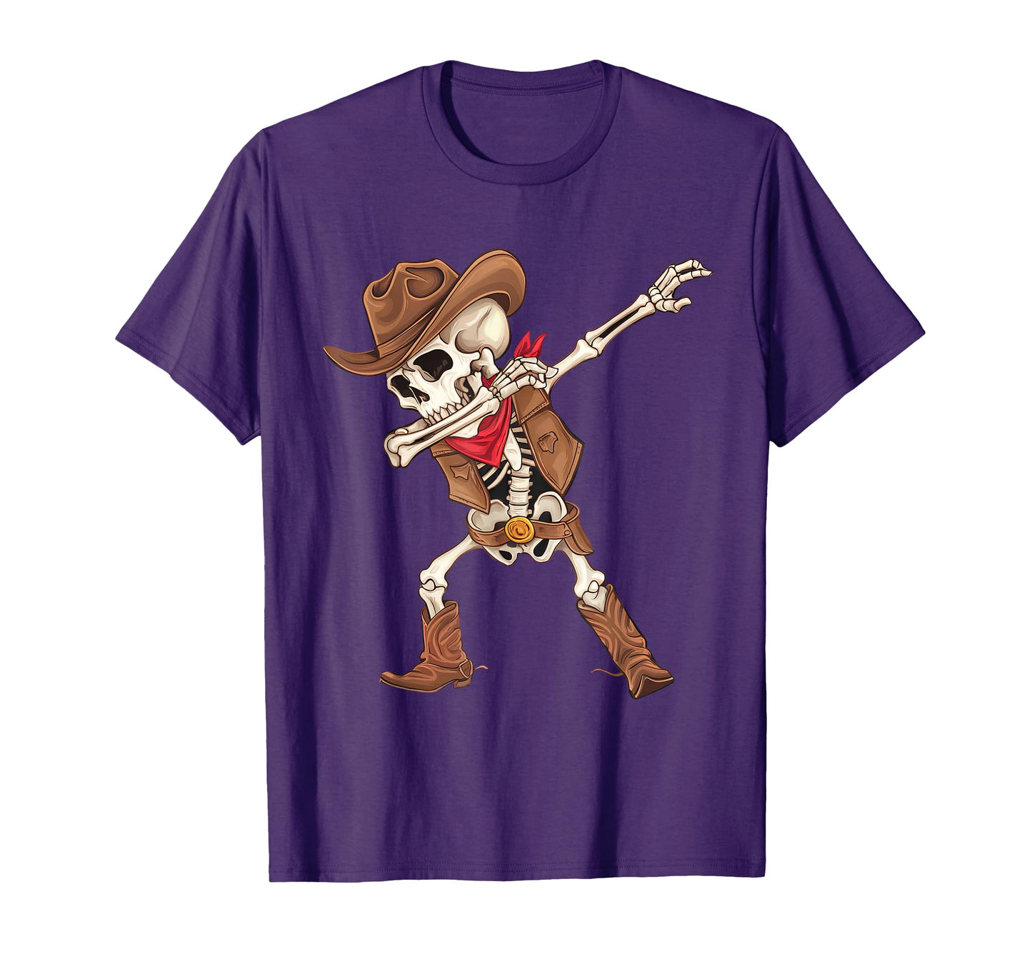 Dabbing Skeleton Cowboy Halloween Costume Boys Mens Kids T-Shirt