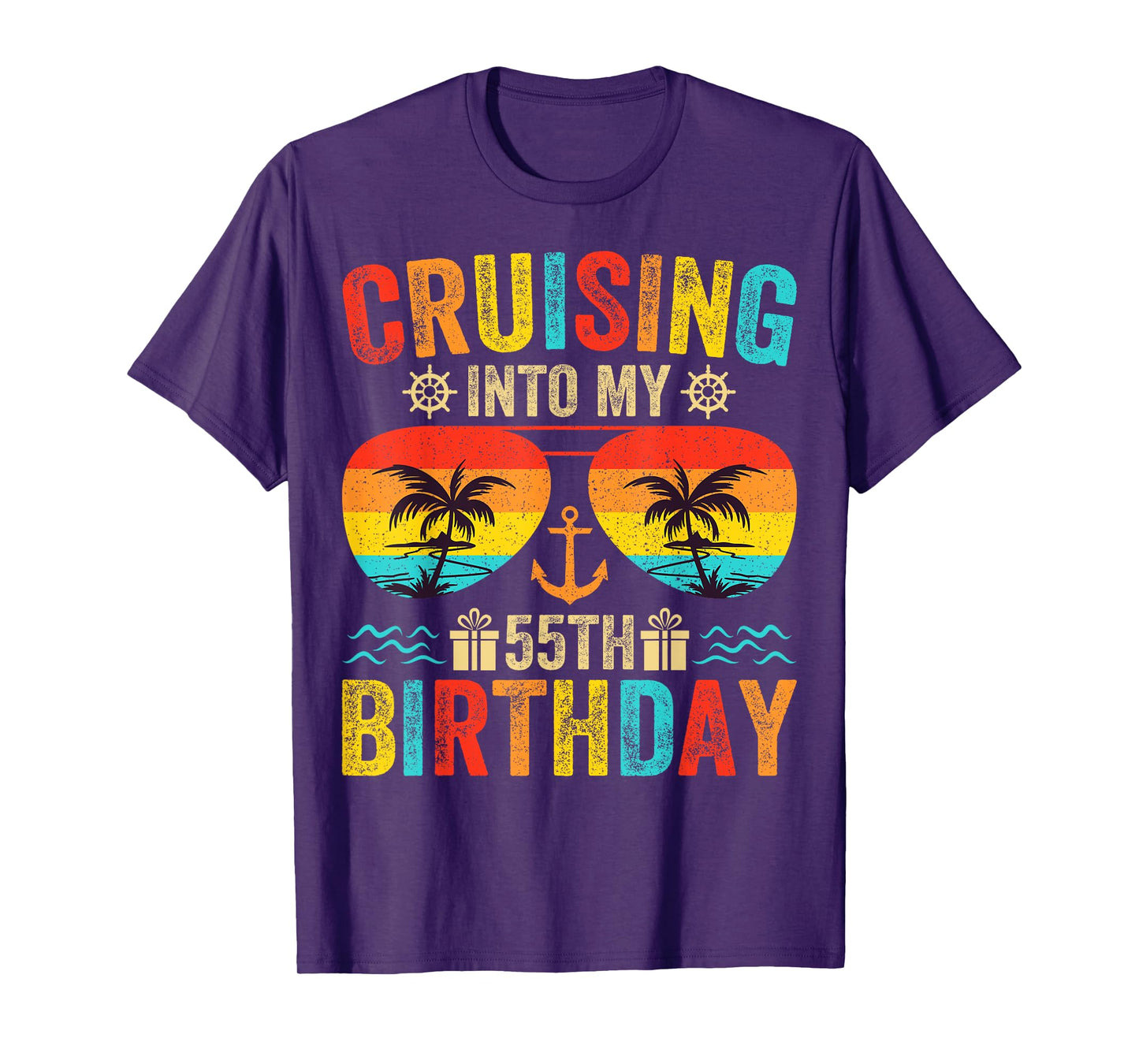 Cruising Into My 55th Birthday Cruise 55 Year Old T-Shirt