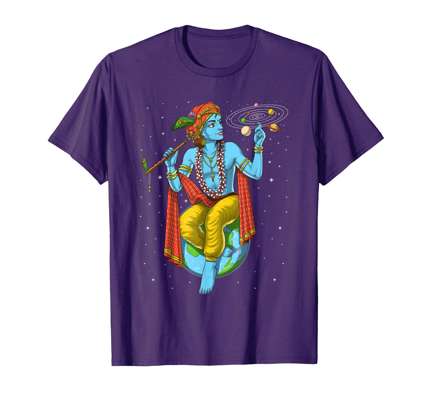 Lord Krishna Hindu God Hinduism Spiritual Yoga Meditation T-Shirt