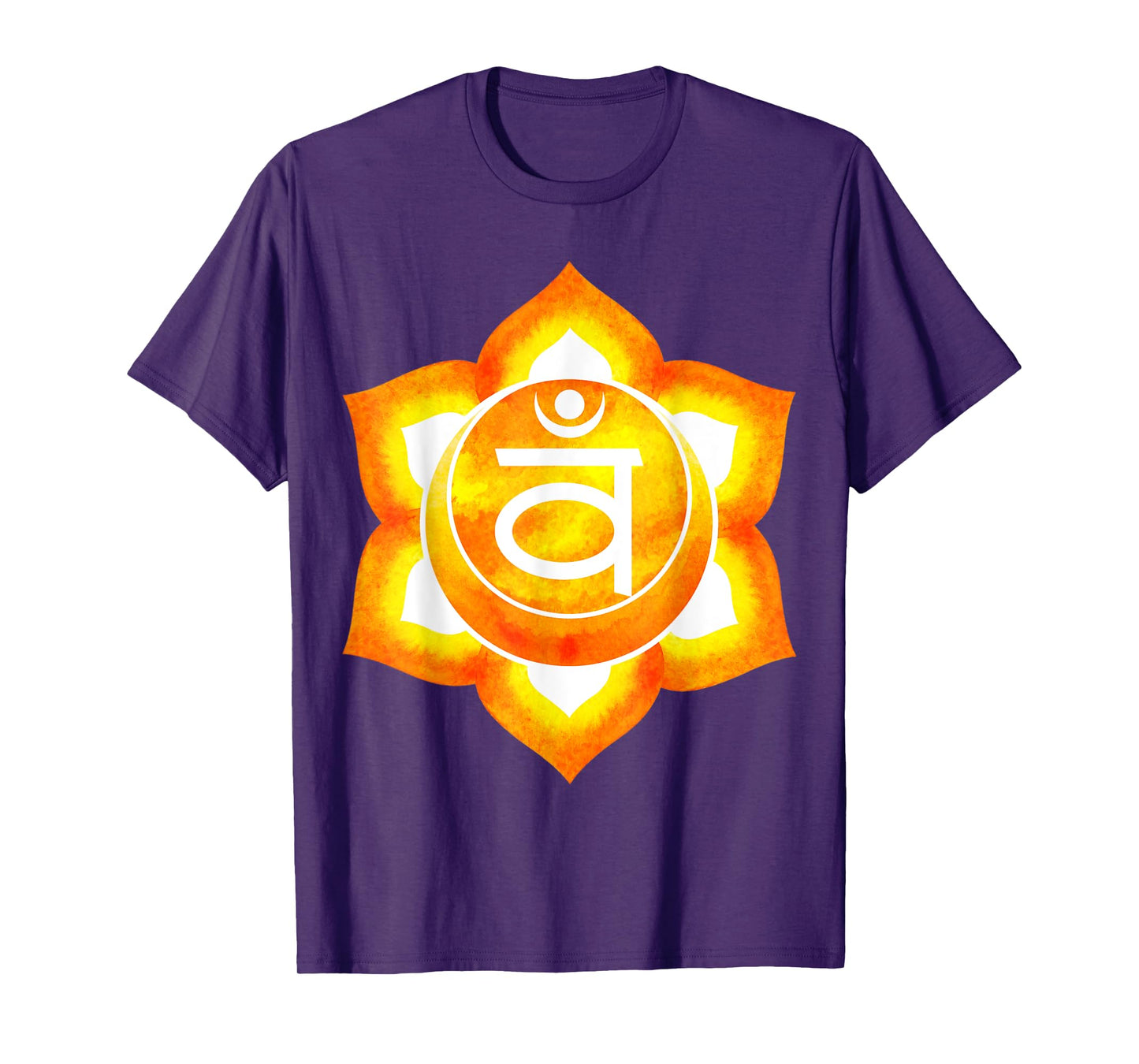 Sacral Chakra Orange Watercolor Om Mandala Lotus T-Shirt
