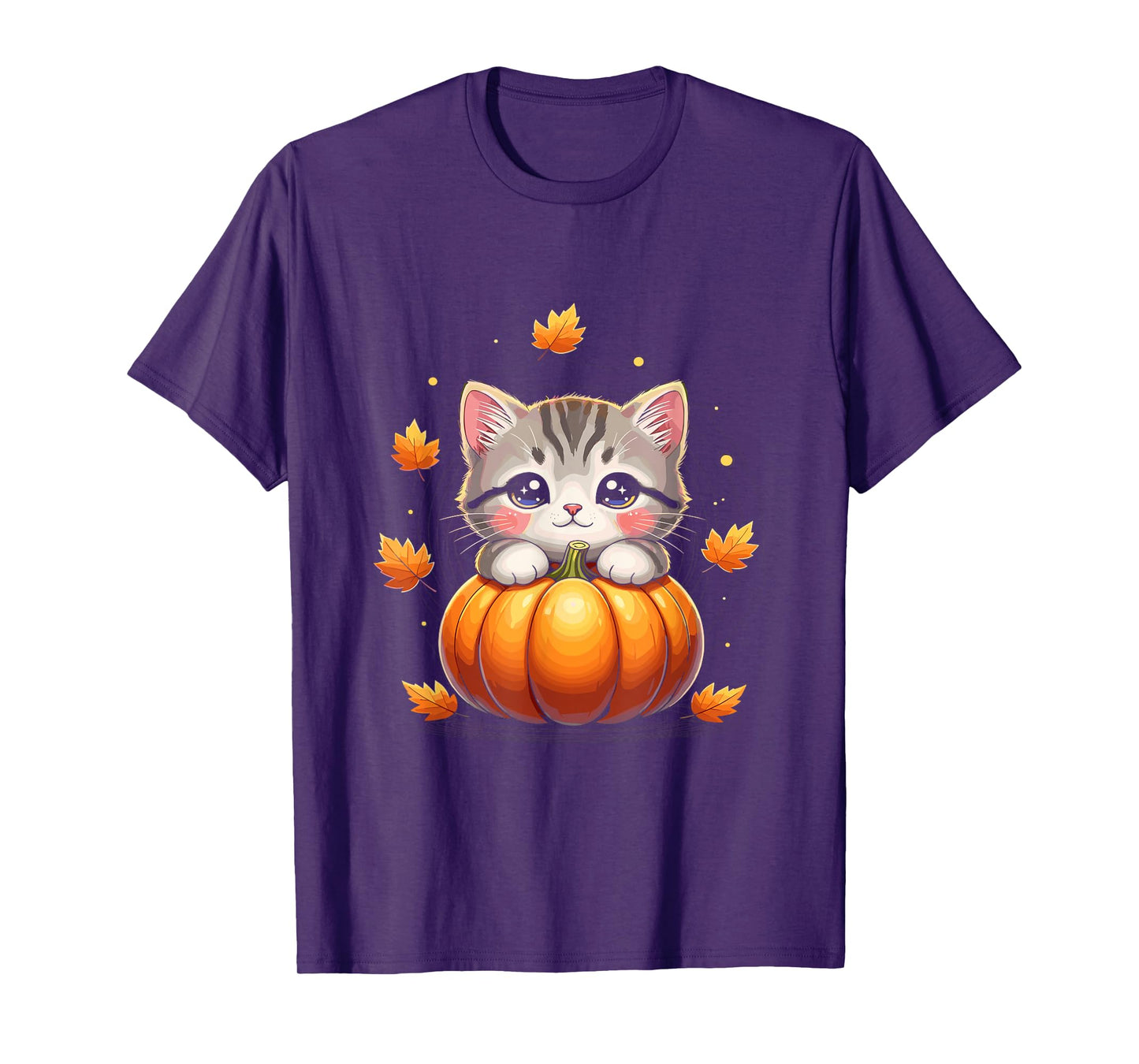 Pumpkin Shirts for Women Cat Costume Men Autumn Fall Kids T-Shirt