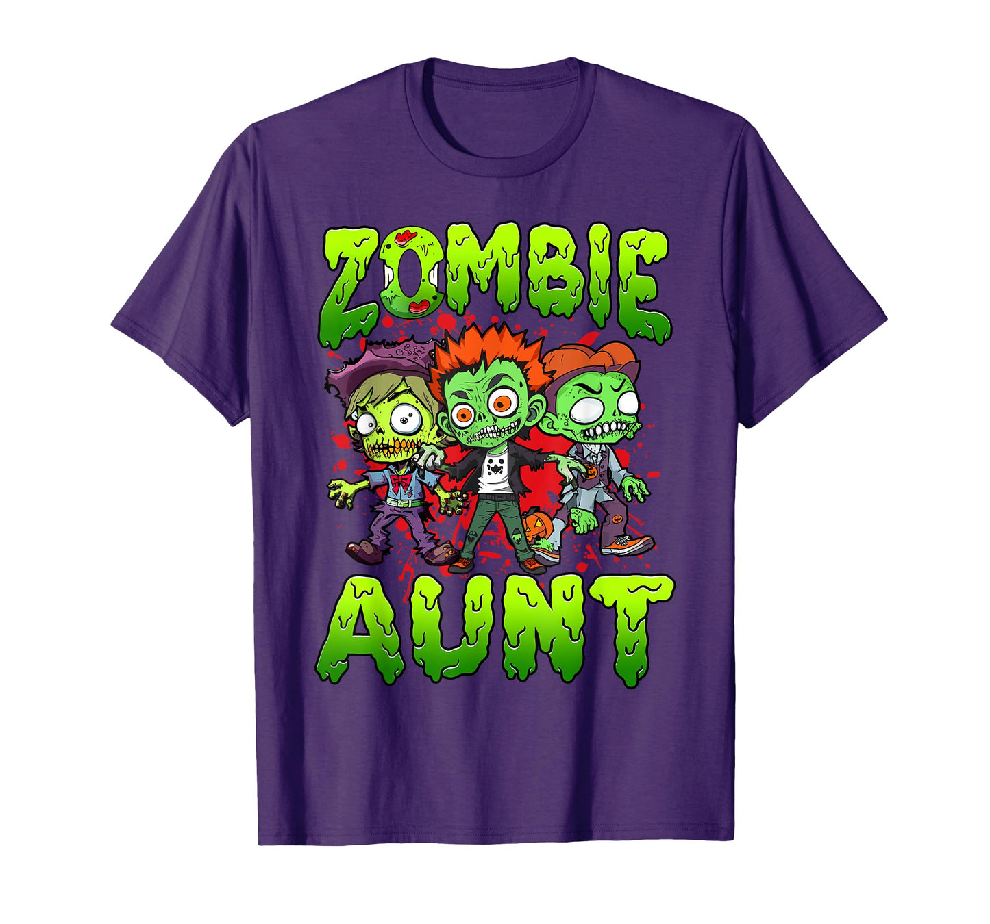 Zombie Aunt Halloween Costume Family Matching T-Shirt