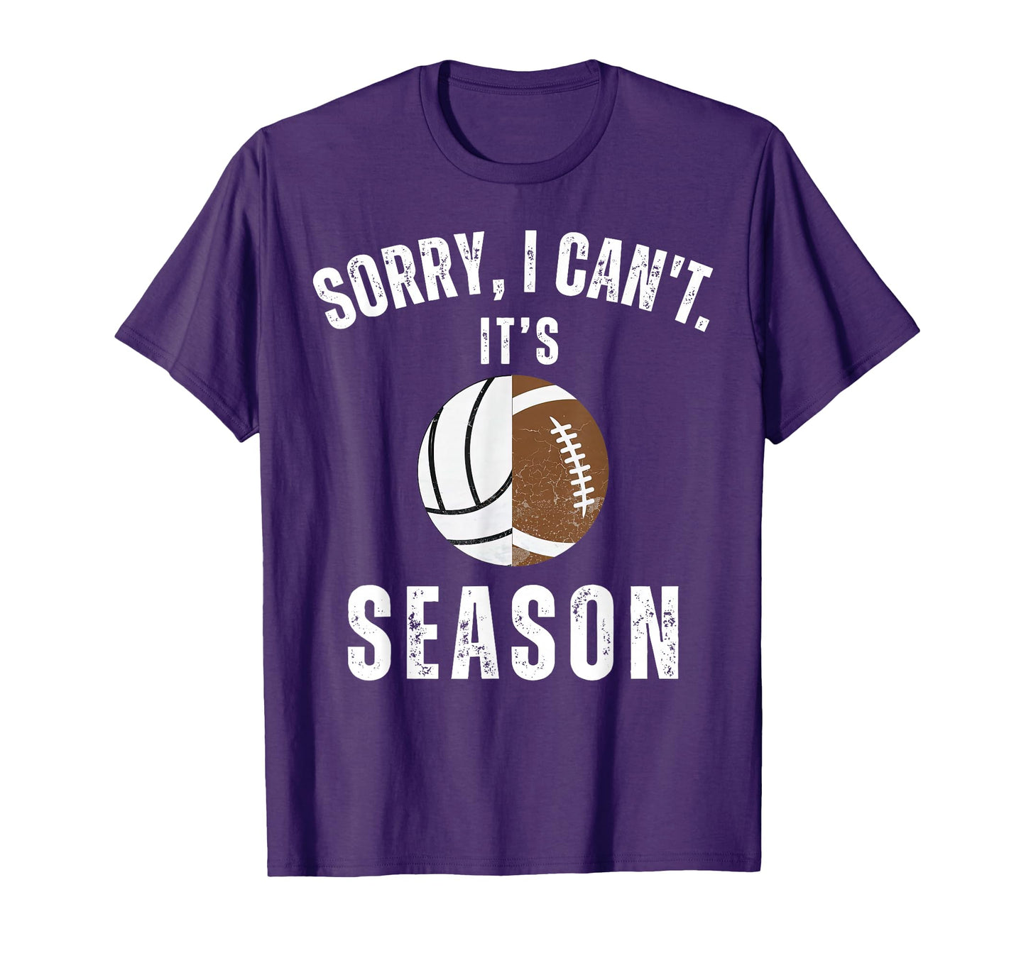 Mom Of Both Sorry I Can't it's Volleyball Football Season T-Shirt