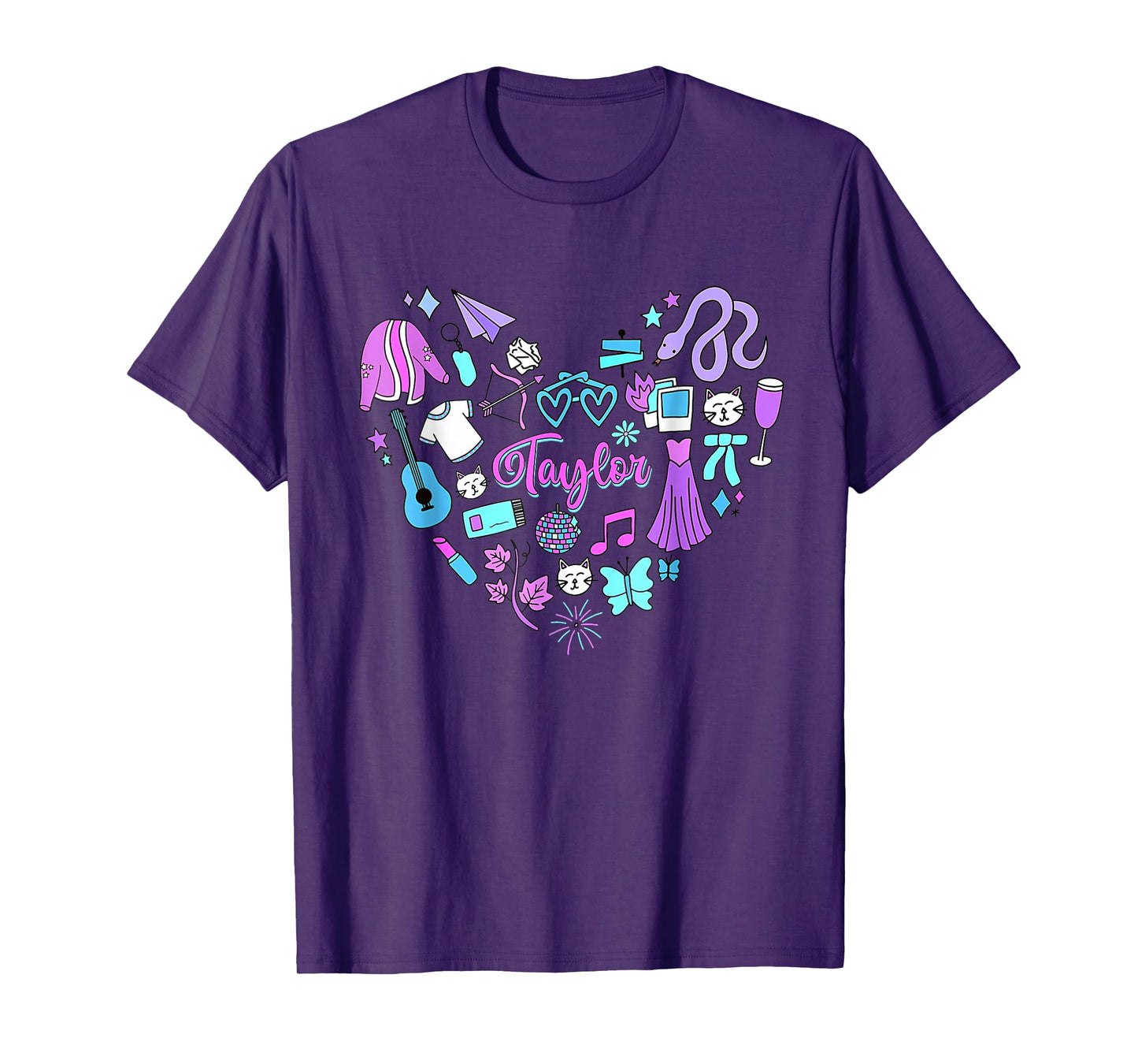 Taylor First Name I Love Taylor Girl Groovy 80's Vintage T-Shirt