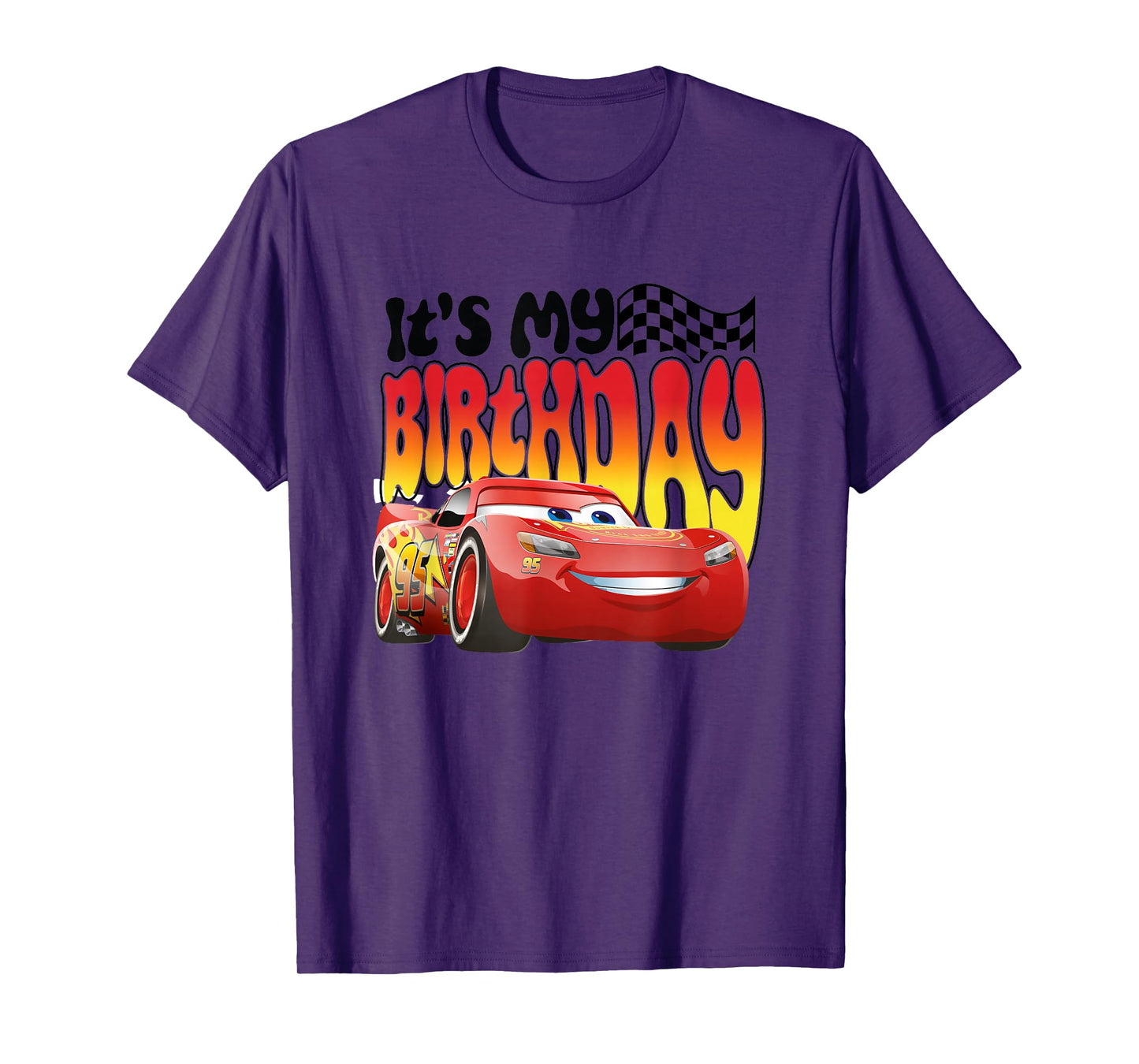 Disney Pixar Cars 2 Lightning McQueen It's My Birthday Logo T-Shirt