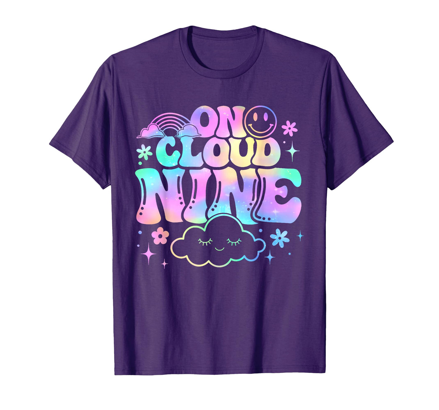 9th Birthday Girl 9 Year Old On Cloud Nine Bday 2 sided T-Shirt