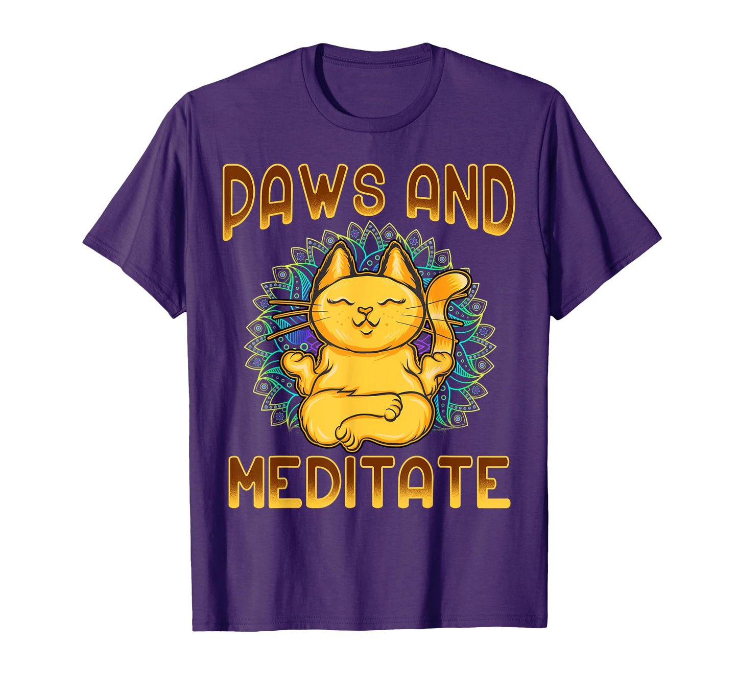 Yoga Paws And Meditate Funny Cat Lover Yogi Namaste Kitten Men Women Kids T-Shirt