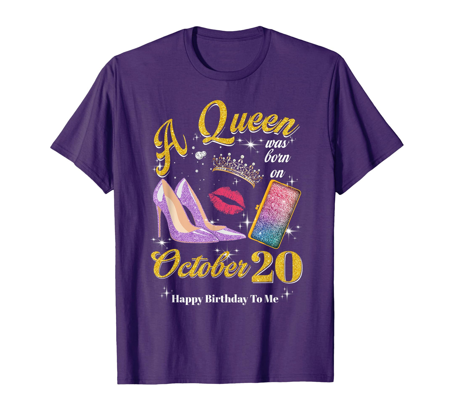 Womens A Queen Was Born on October 20th Birthday T-Shirt