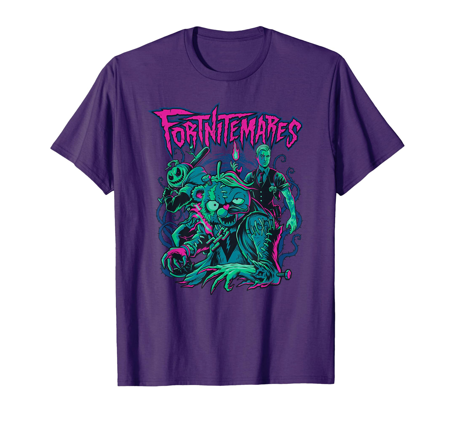 Fortnite Halloween Fortnitemares Retro Horror Group Shot T-Shirt