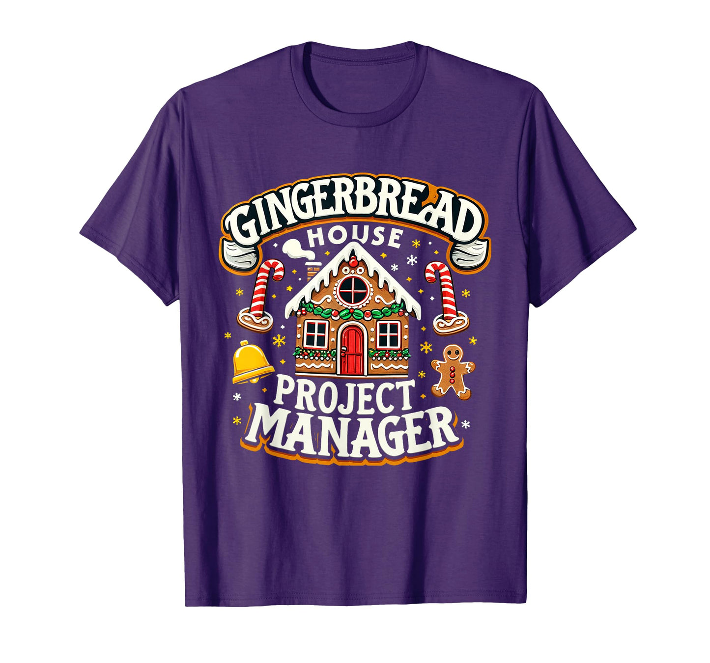 Gingerbread House Project Manager Xmas Decorating Cookies T-Shirt