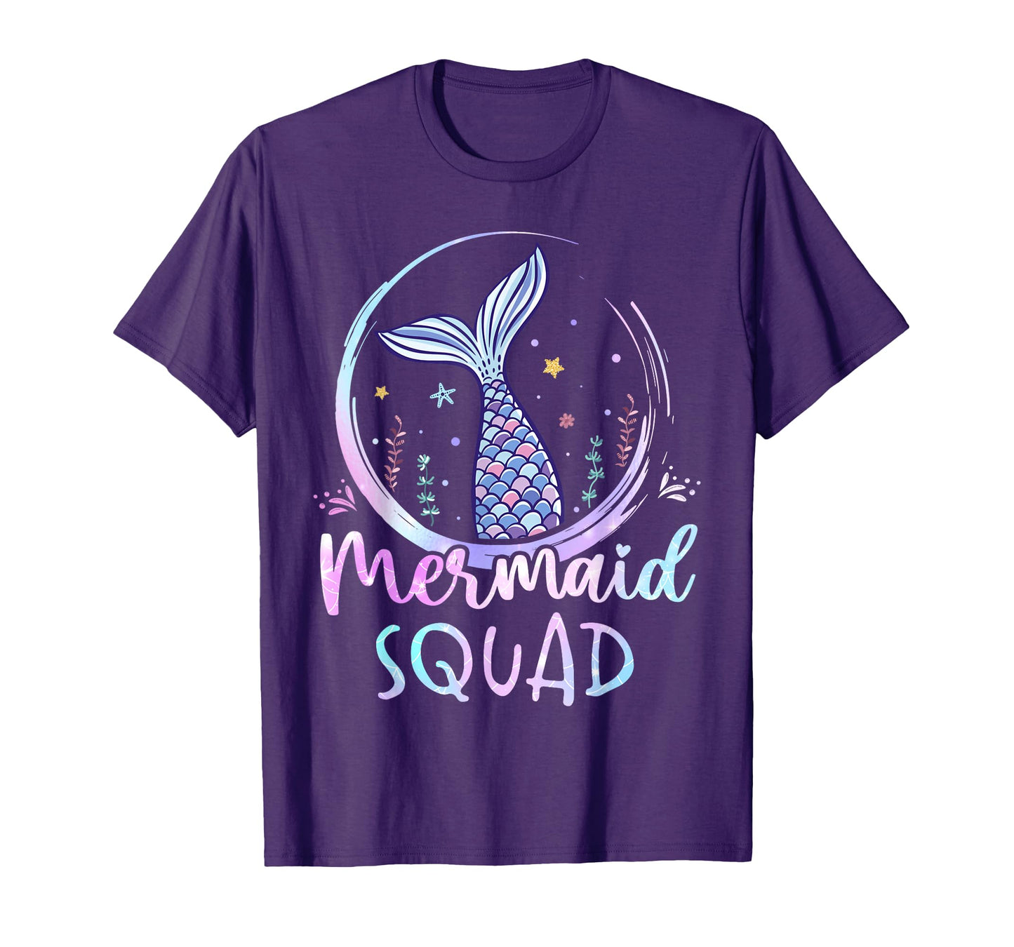 Mermaid Squad Tee Birthday Mermaid Girl Beach Mermaid Tail T-Shirt