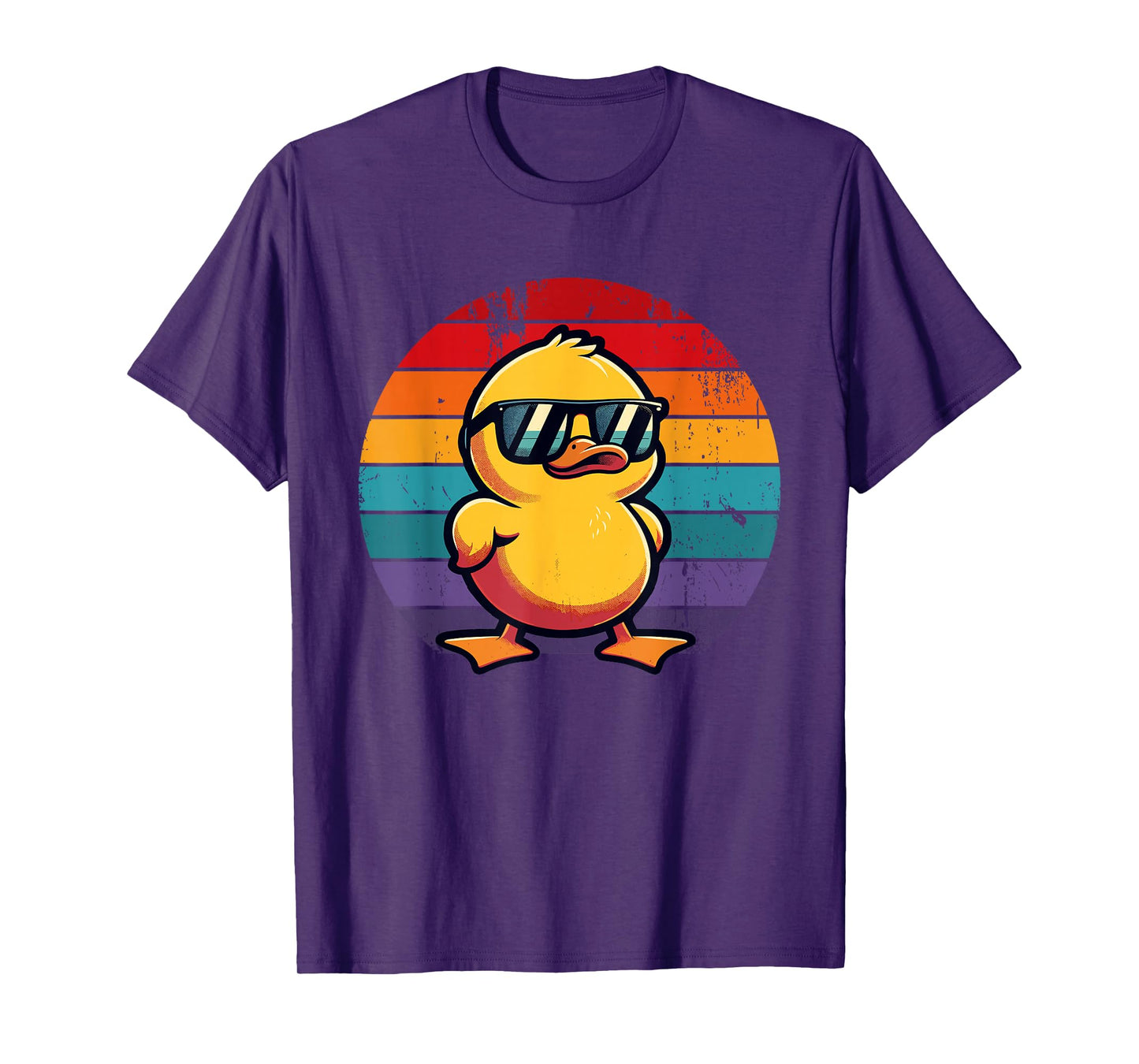 Cool Retro Yellow Duck in Sunglasses 70s 80s 90s Funny Duck T-Shirt