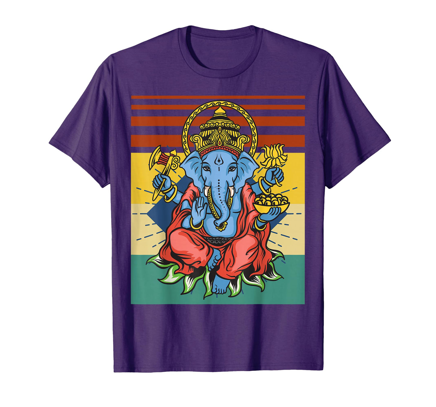 Retro Ganesha God - Yoga - Spiritual - Meditation - Yogi T-Shirt