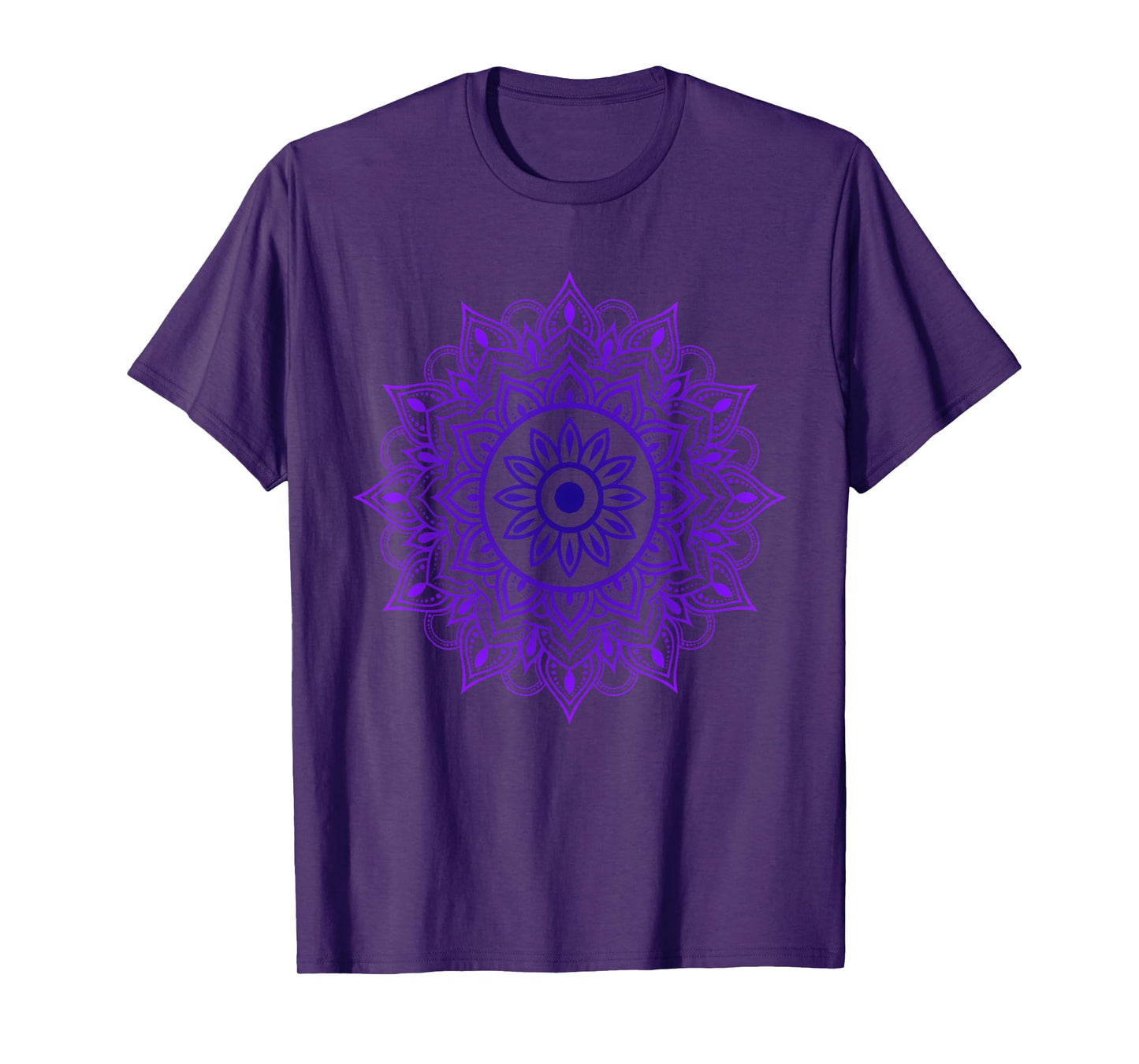 Purple Mandala Pattern Meditation Colorful Geometric Shapes T-Shirt