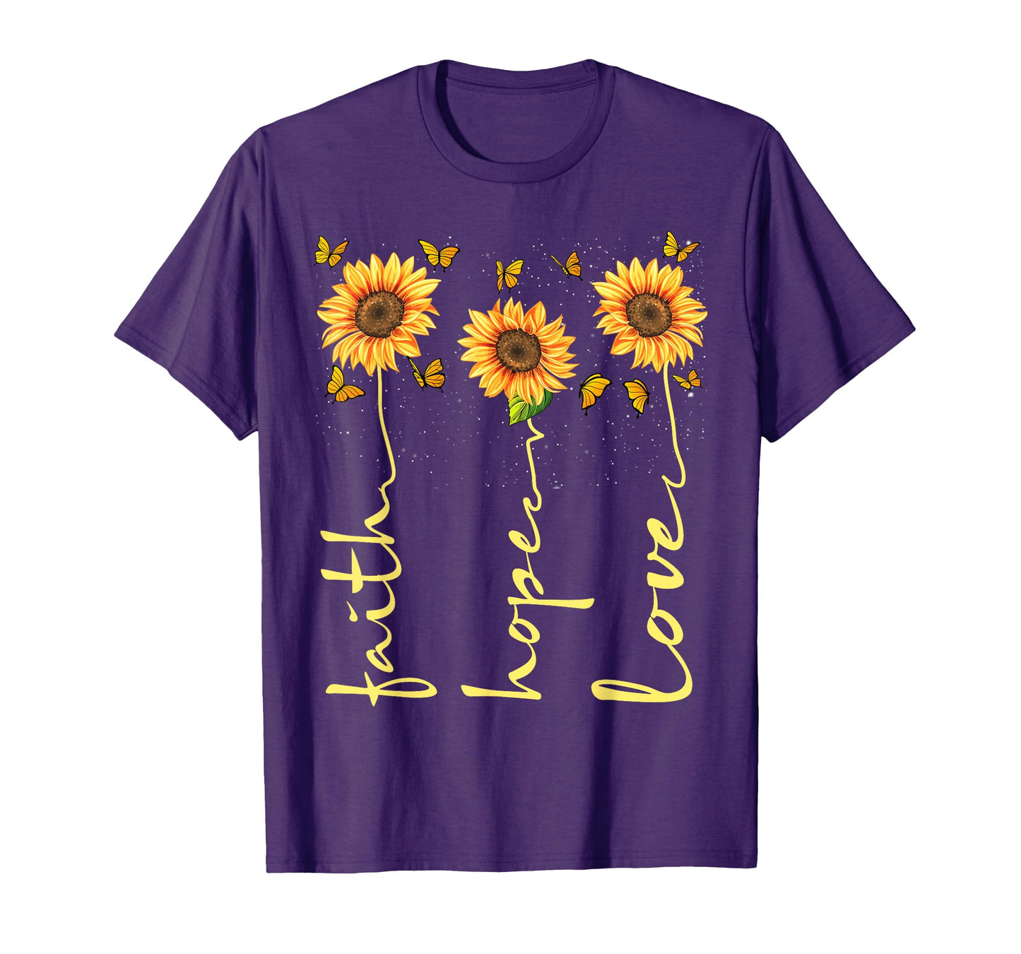 Christian for Women Sunflower Faith Hope Love T-Shirt