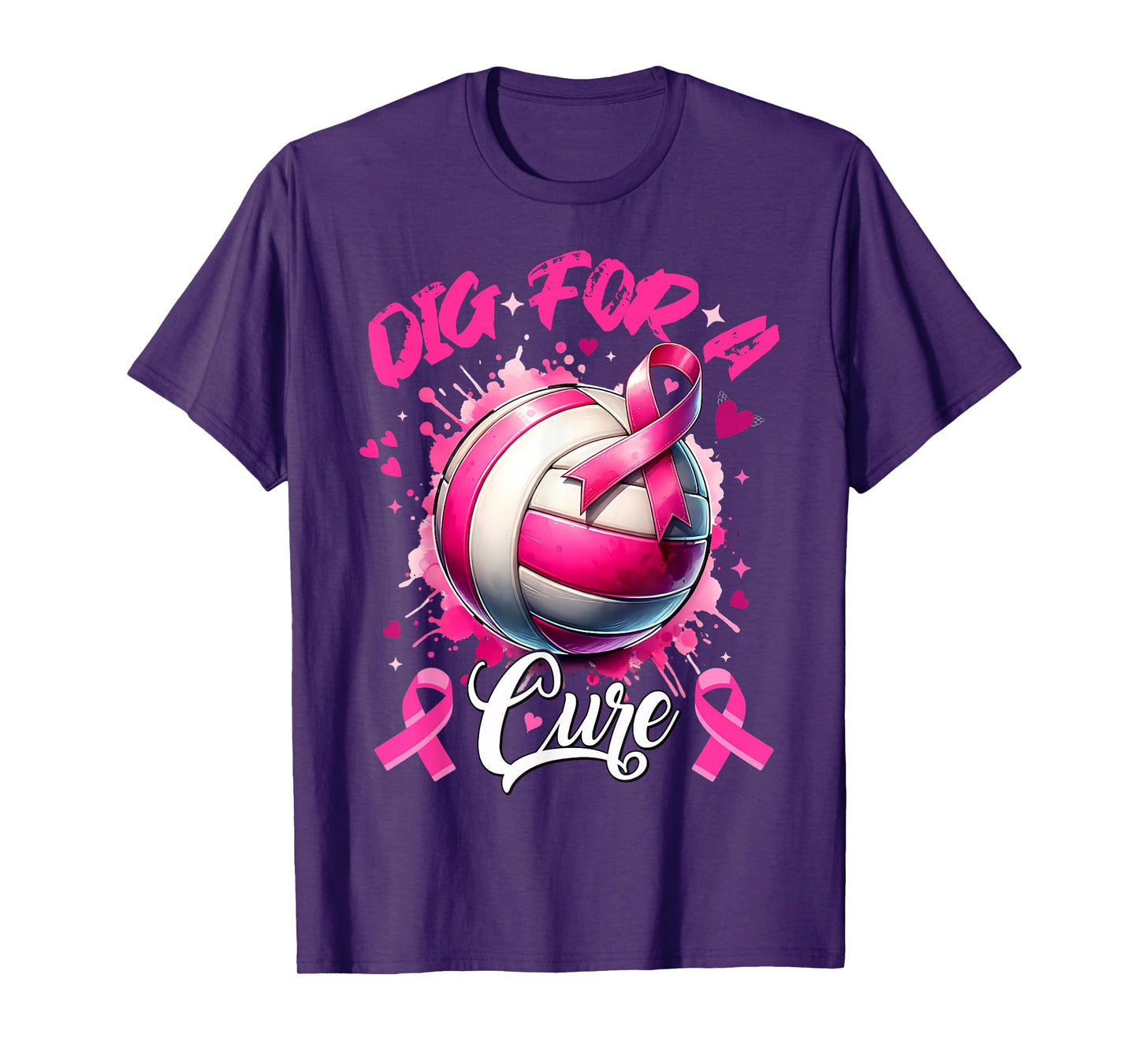 Dig for A Cure Volleyball Pink Out Breast Cancer Awareness T-Shirt