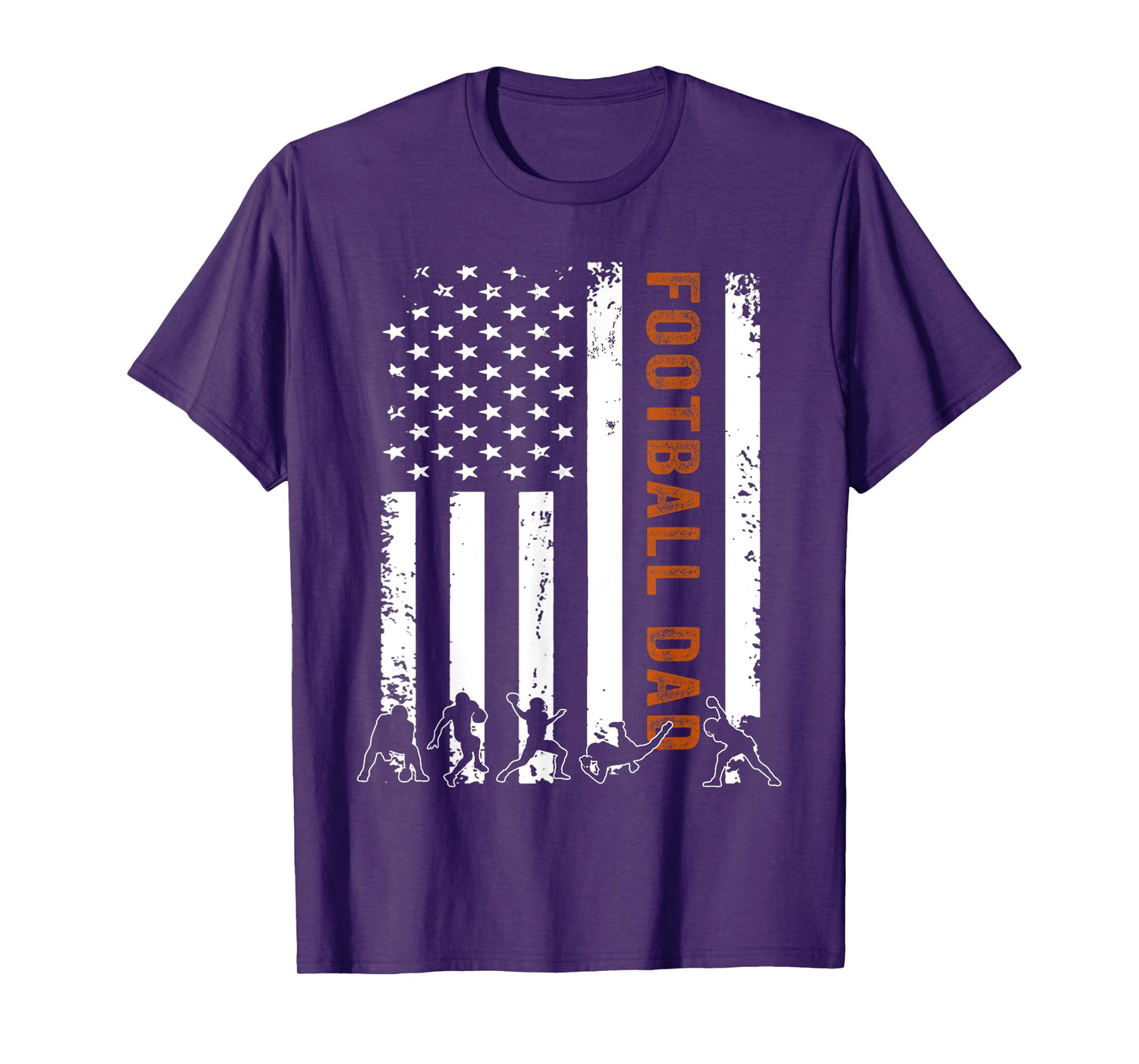 Football Dad Flag USA Gift football Dad T-Shirt
