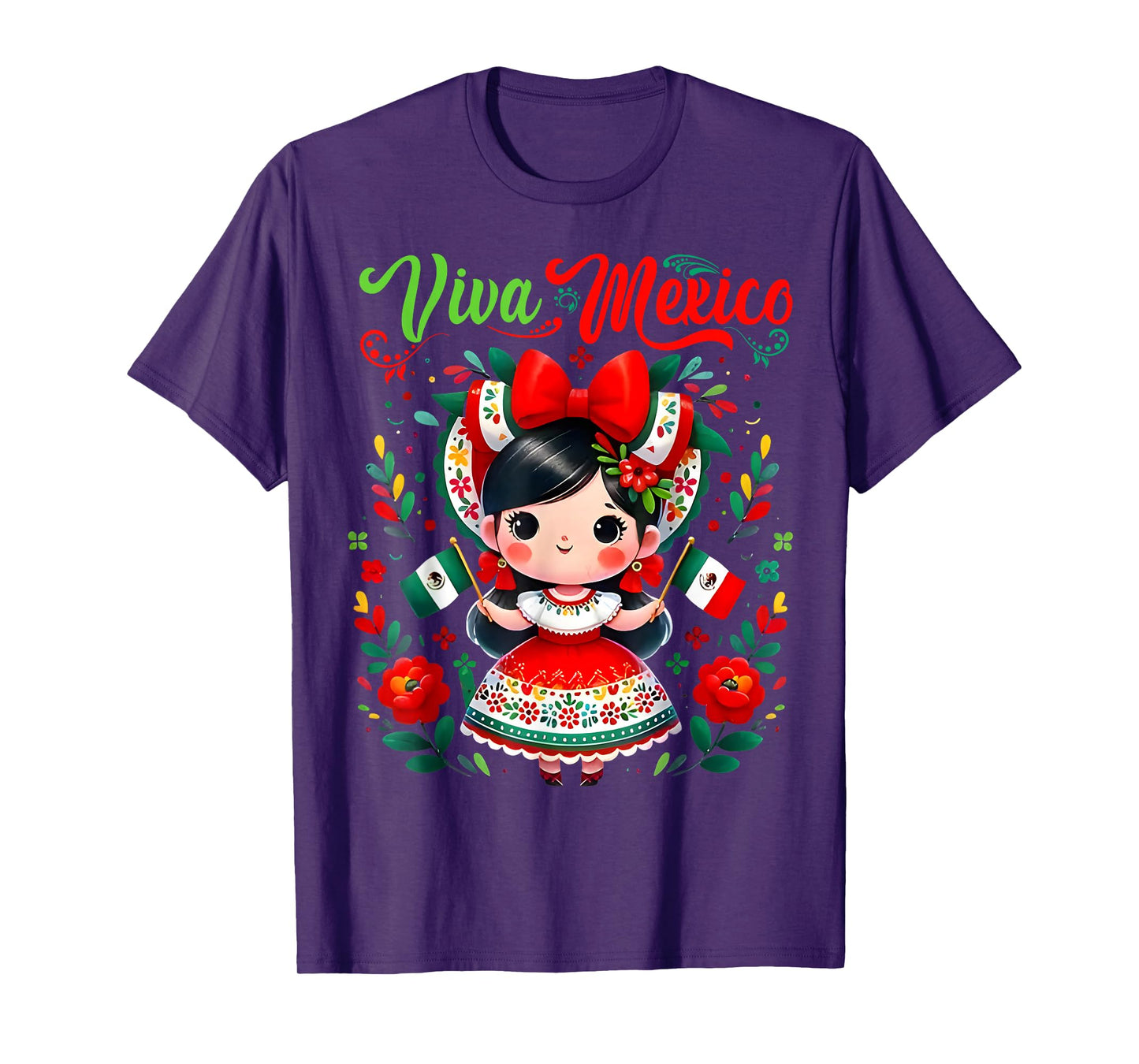Viva Mexico Mexican Girl Mexico Independence Day T-Shirt