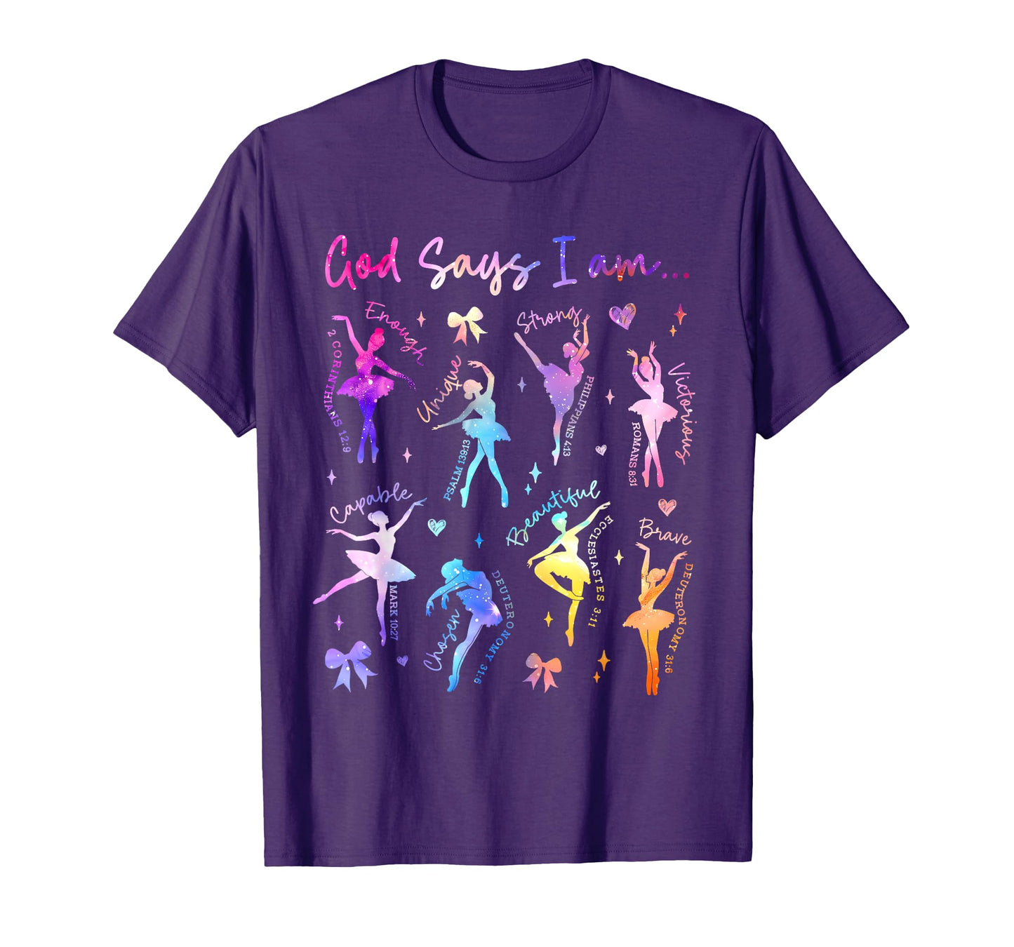 Christian God Says I Am Tie Dye Christian Girl Ballet Dancer T-Shirt