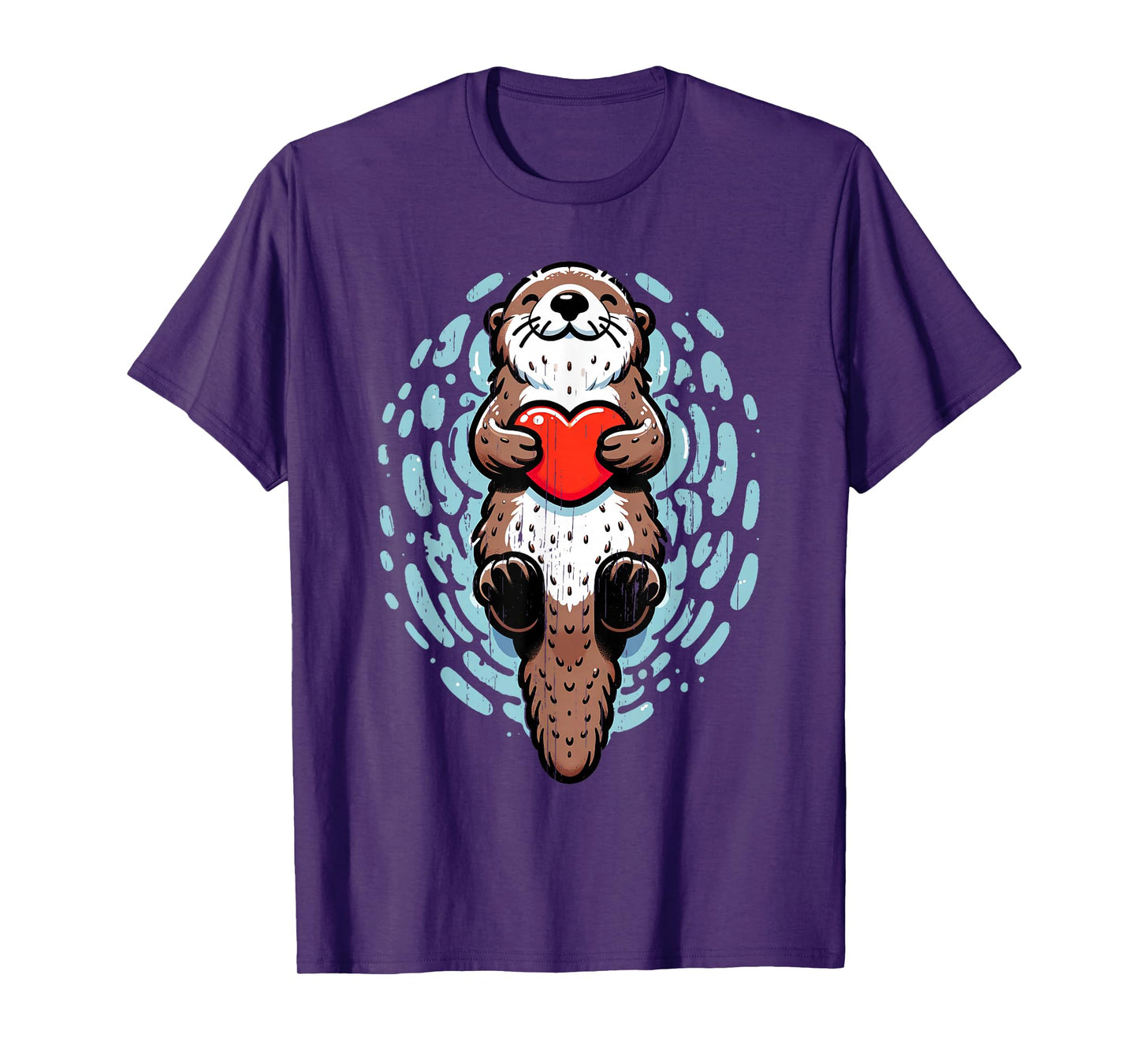 Sea Otter Valentines Heart Lover Funny Boys Men Girls Kids T-Shirt