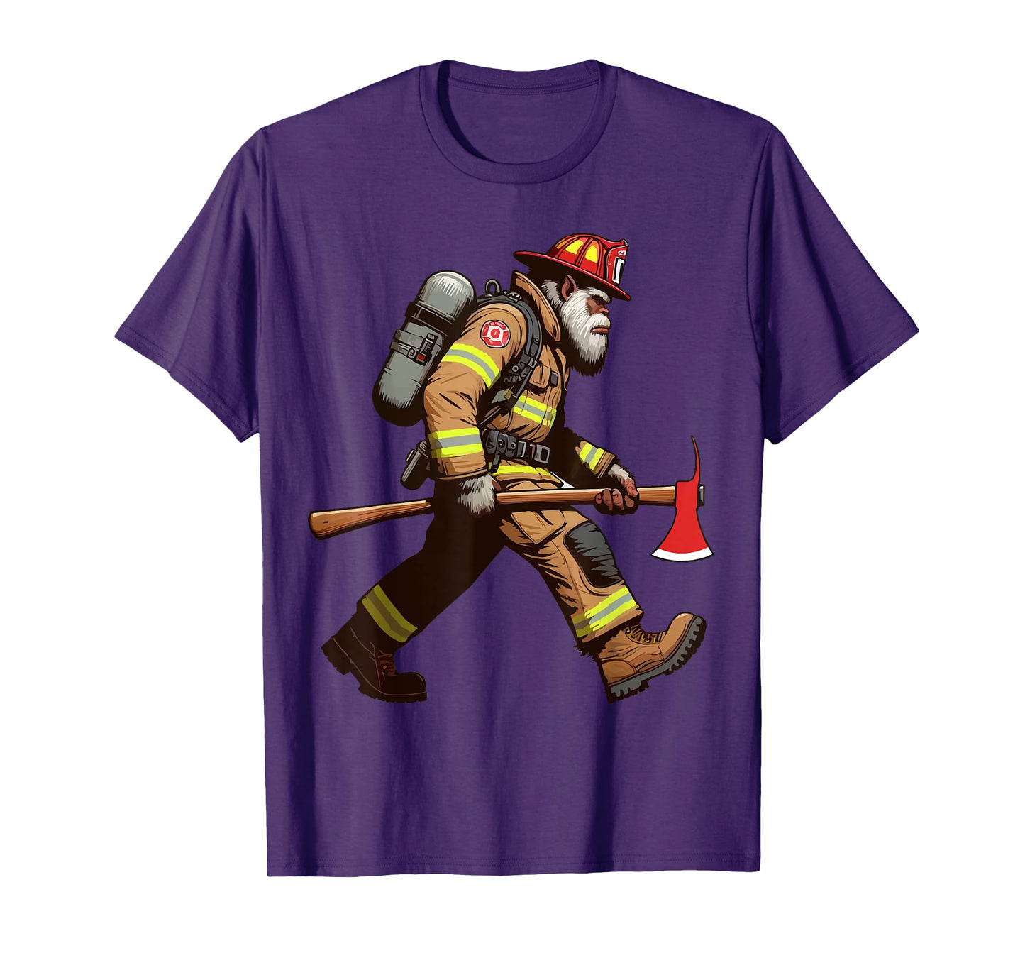Firefighter Sasquatch Tee Big Foot Fireman Rescuer Yeti T-Shirt