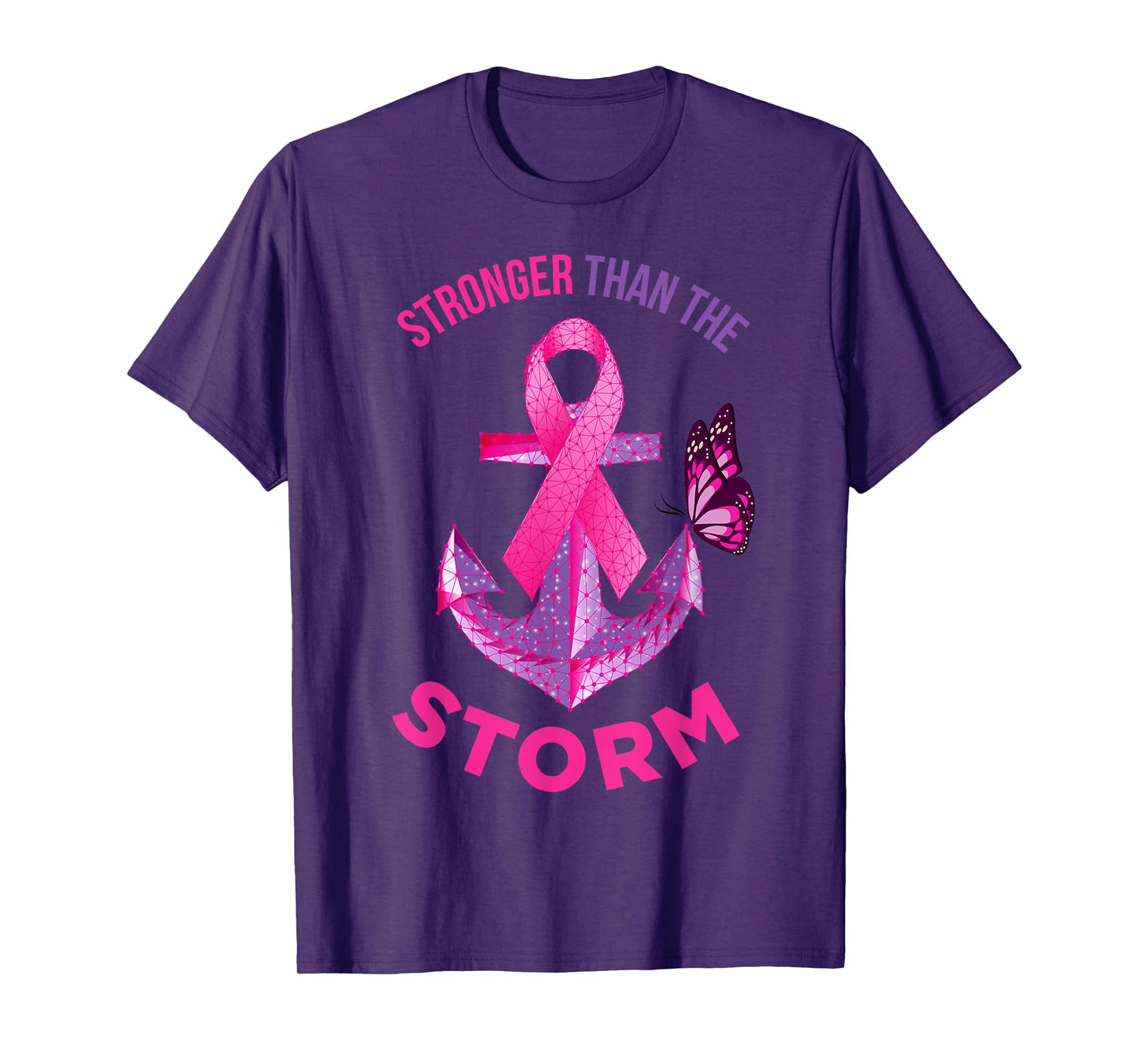 Stronger Than The Storm Fight Breast Cancer Ribbon Wear Pink T-Shirt