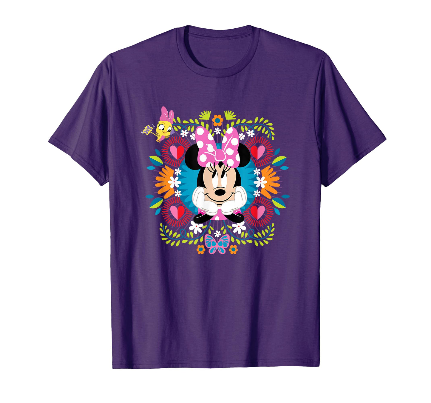 Disney Minnie Mouse Vintage Polka Dot Floral Frame T-Shirt
