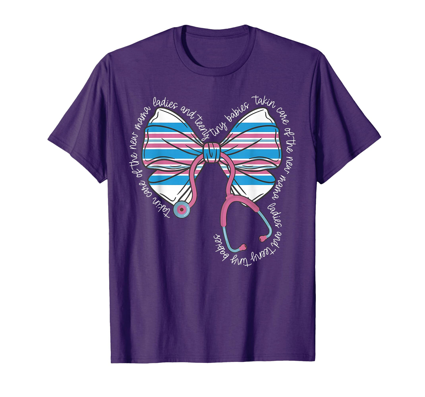 Stethoscope Coquette Bow Baby Blanket Mother Baby Nurse T-Shirt