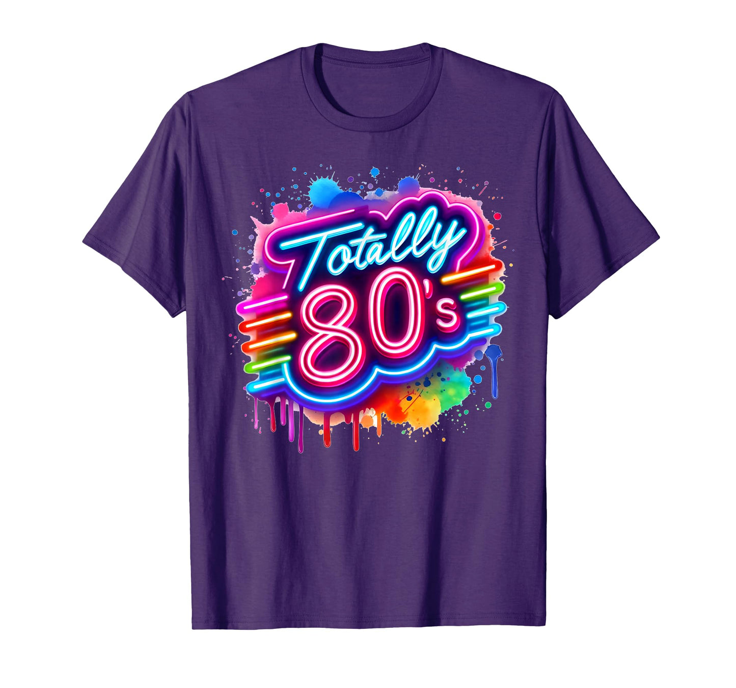 Retro 1980's Colorful Totally 80's Funny 80 Rave Theme Party T-Shirt
