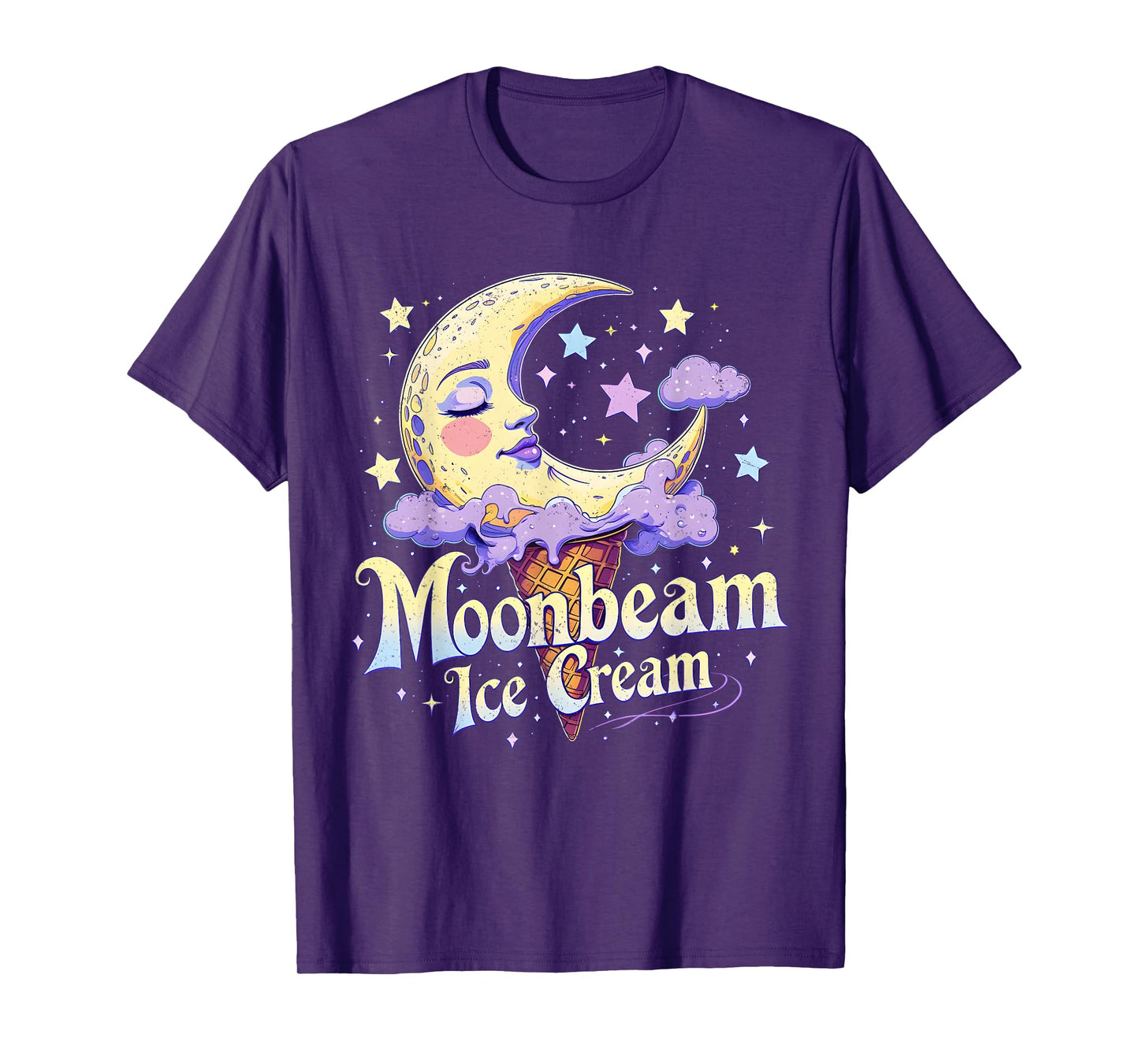 Moonbeam Ice Cream Cute Celestial Dessert Art T-Shirt