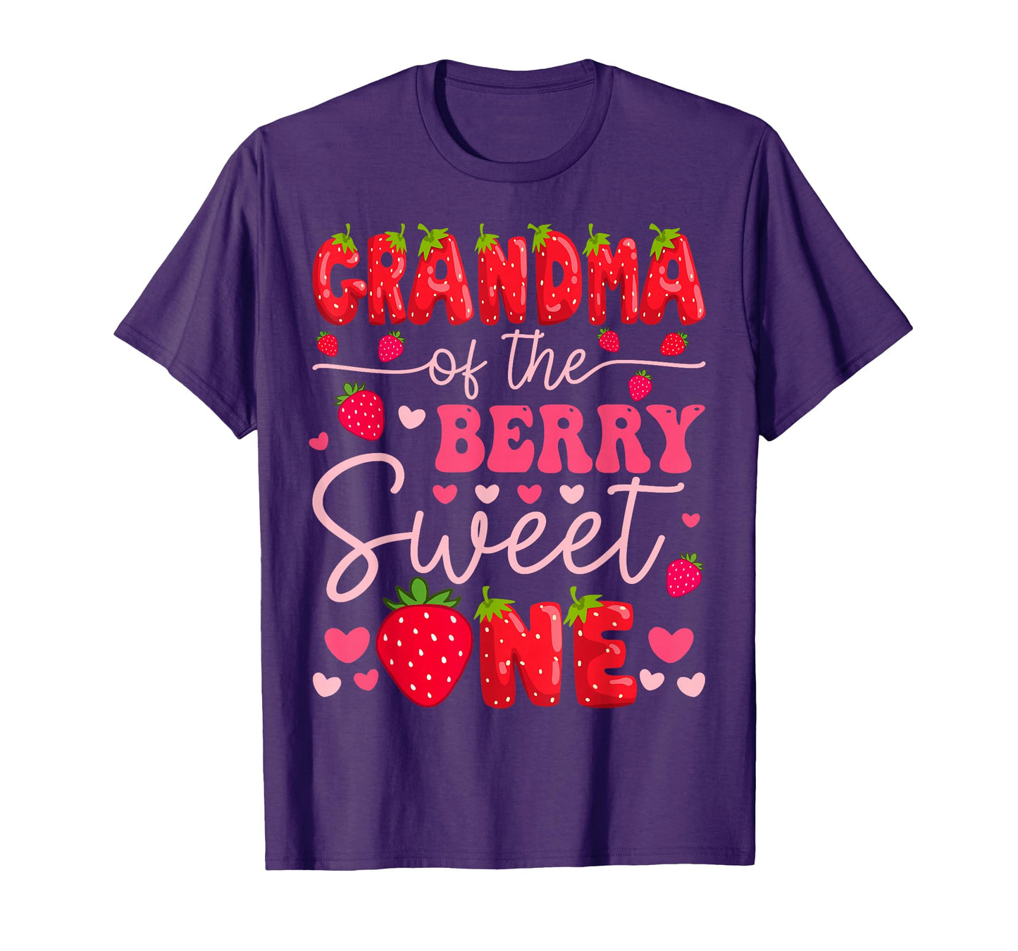 Grandma Of The Berry Sweet One Strawberry 1St Birthday Girl T-Shirt