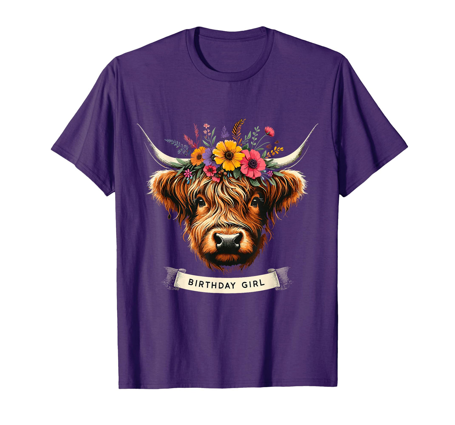 Highland Cow Birthday Girl Party T-Shirt