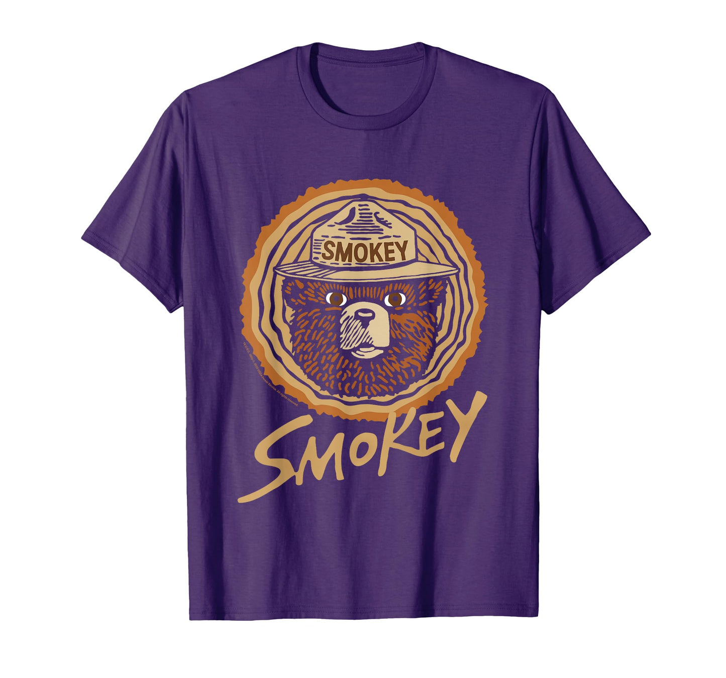 Smokey Bear Vintage Wood Cut Bear Face T-Shirt