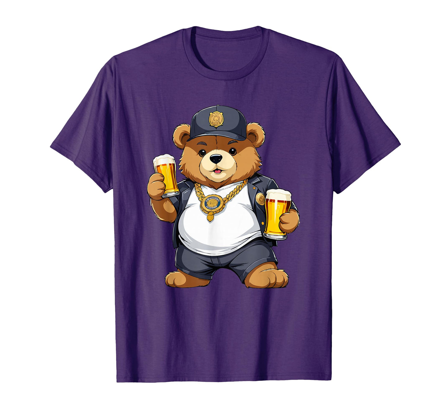 Big Fat Teddy Bear Gangster in Hip Hop Street Clothes T-Shirt