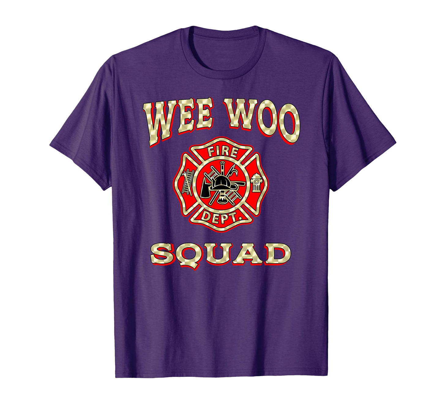 WEE WOO SQUAD Funny Firefighter Badge Marshal Fire Truck T-Shirt