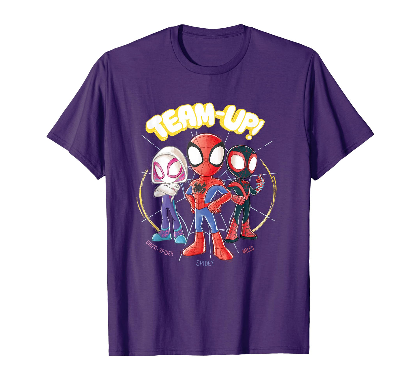 Marvel Spidey And His Amazing Friends Team-Up Retro Doodles T-Shirt