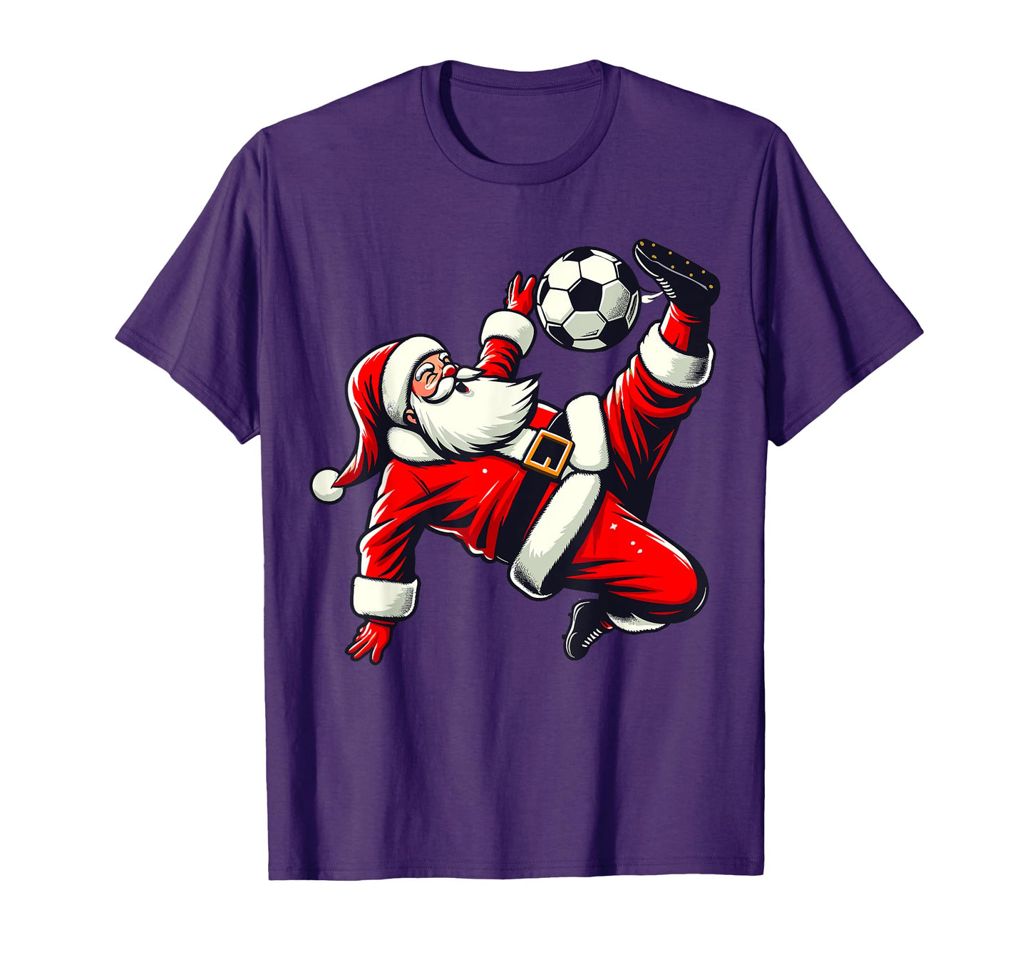 Santa Plays Soccer Bicycle Kick, Christmas Women Men Kids T-Shirt