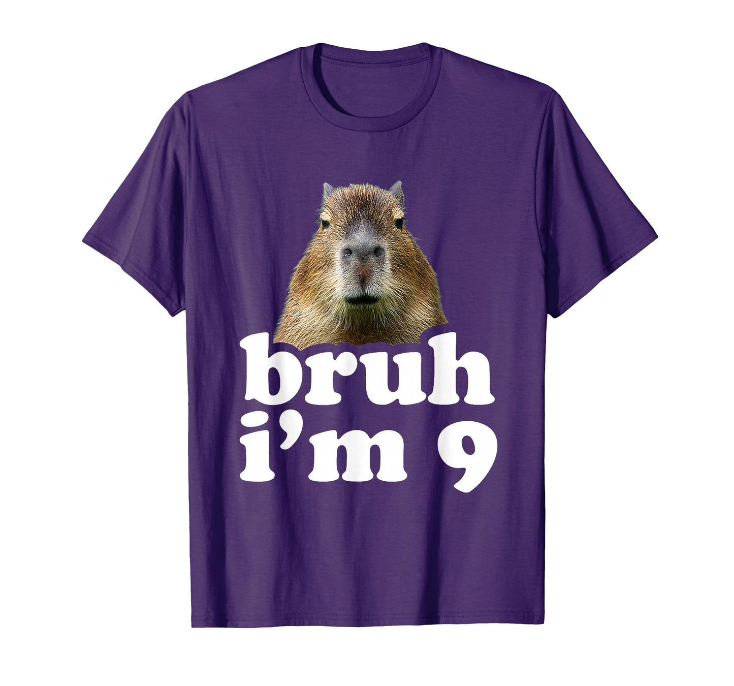 Bruh I'm 9 Year Old Capybara 9th Birthday Capybara T-Shirt