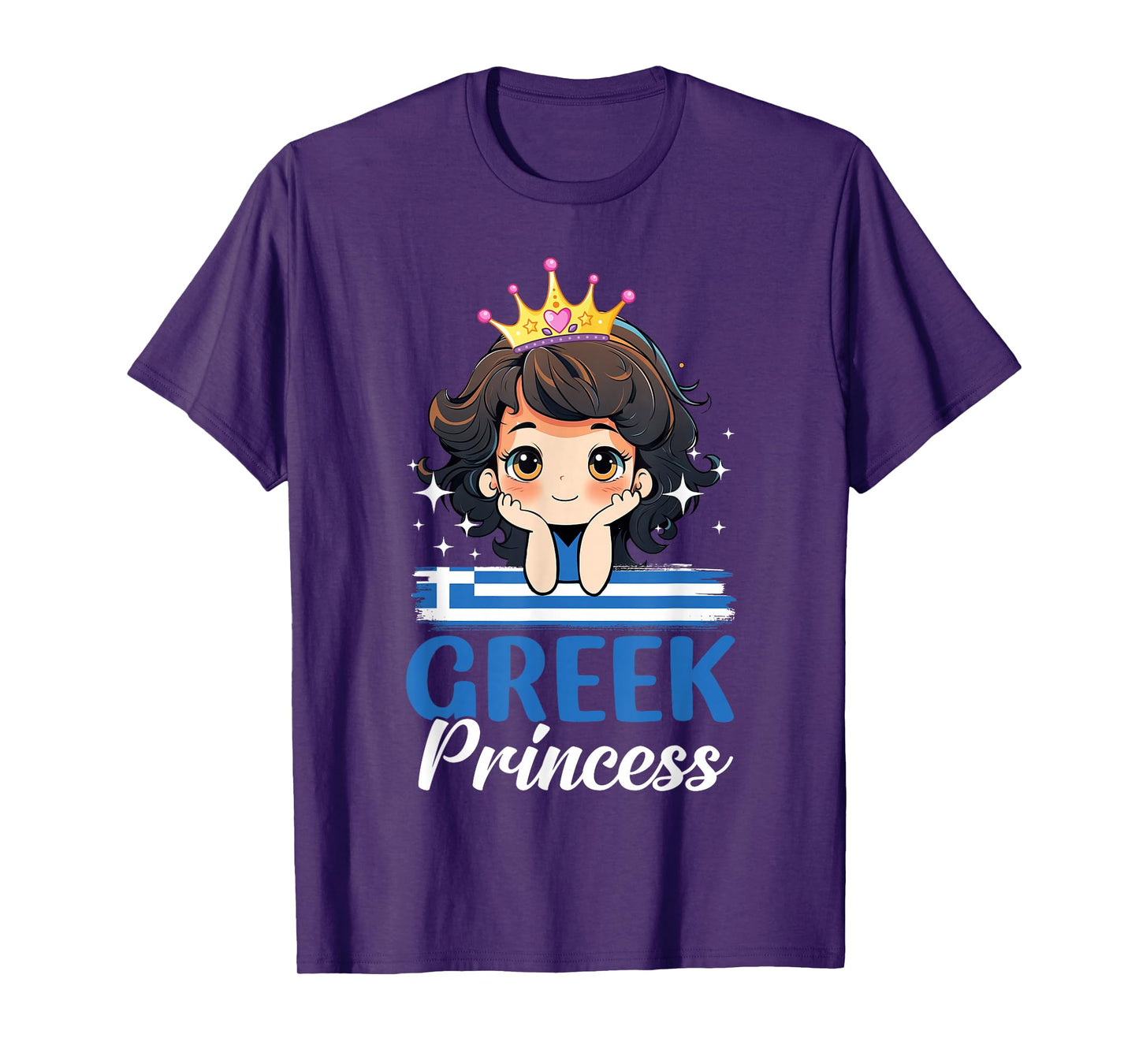 Greek Princess Greece Girl Cute Greek Flag T-Shirt