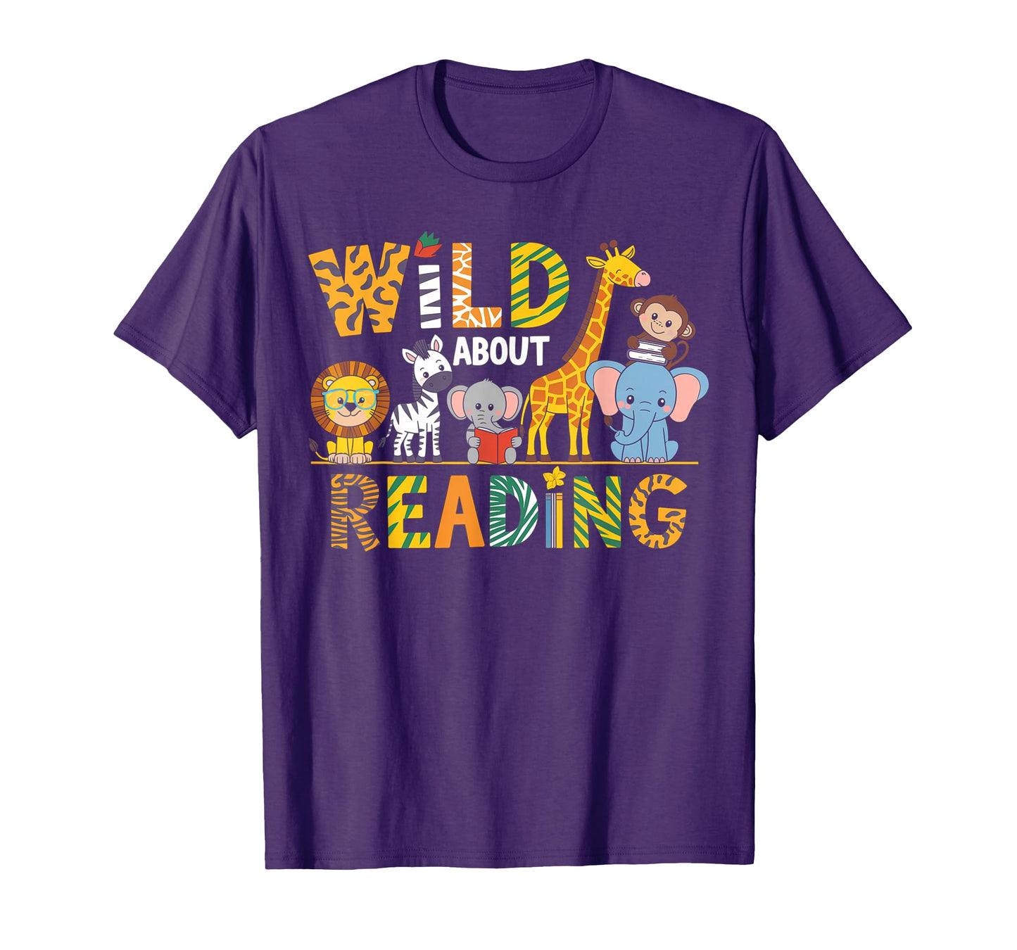 Wild About Reading Kid Love Wild Animal Books Back To School T-Shirt