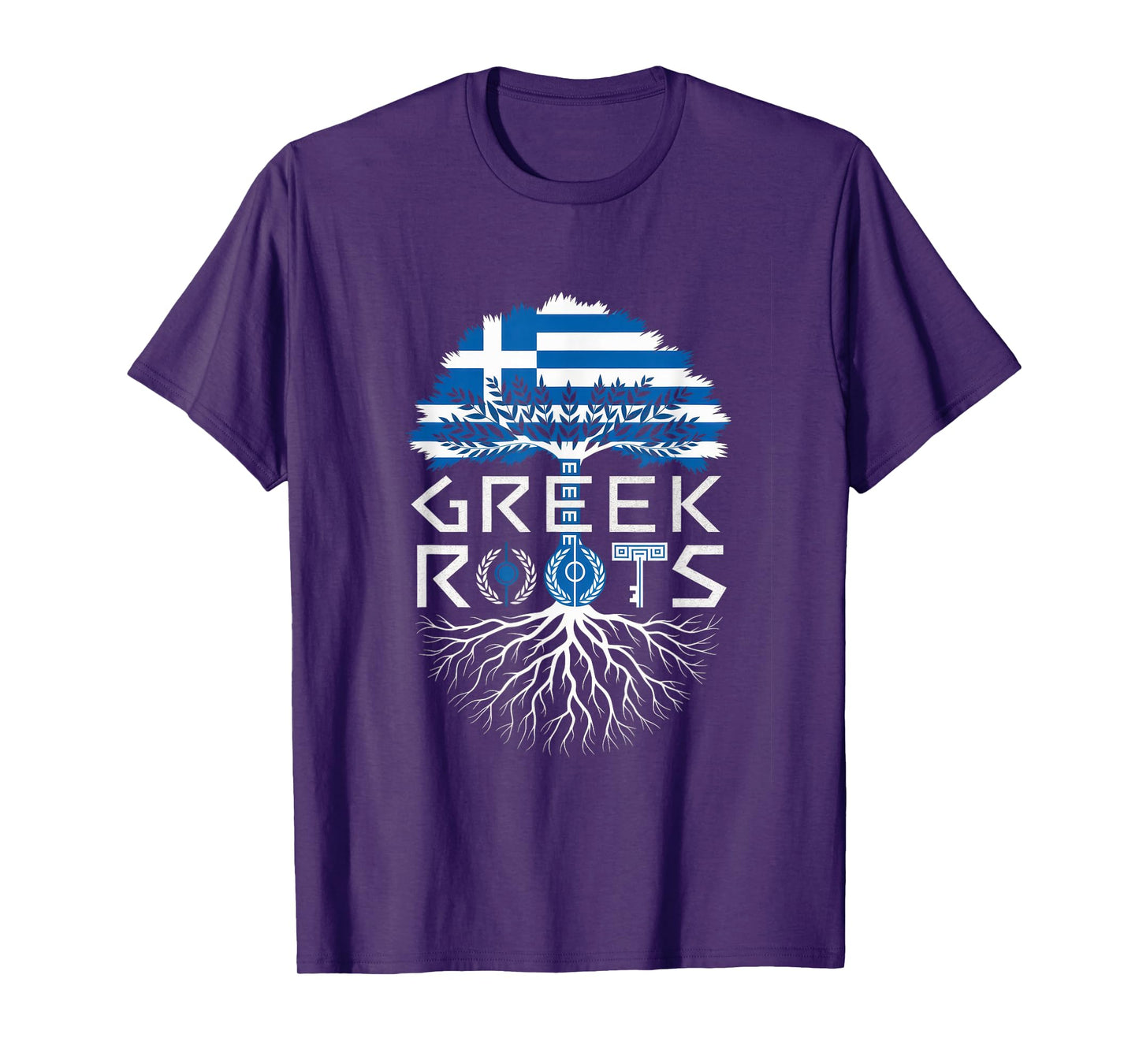 Greek Roots - Greece Flag Colors Family Tree Souvenir T-Shirt
