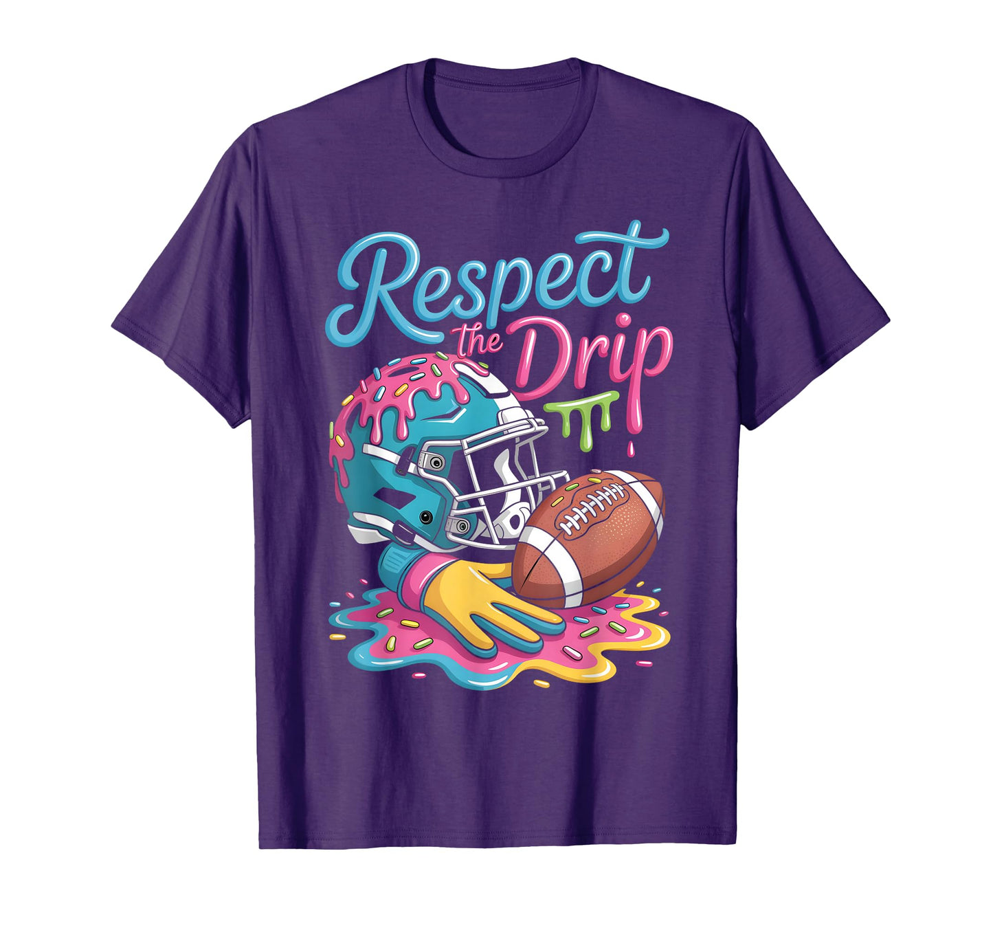 Football Drip Boys Football Ice Cream Sprinkle Respect Drip T-Shirt