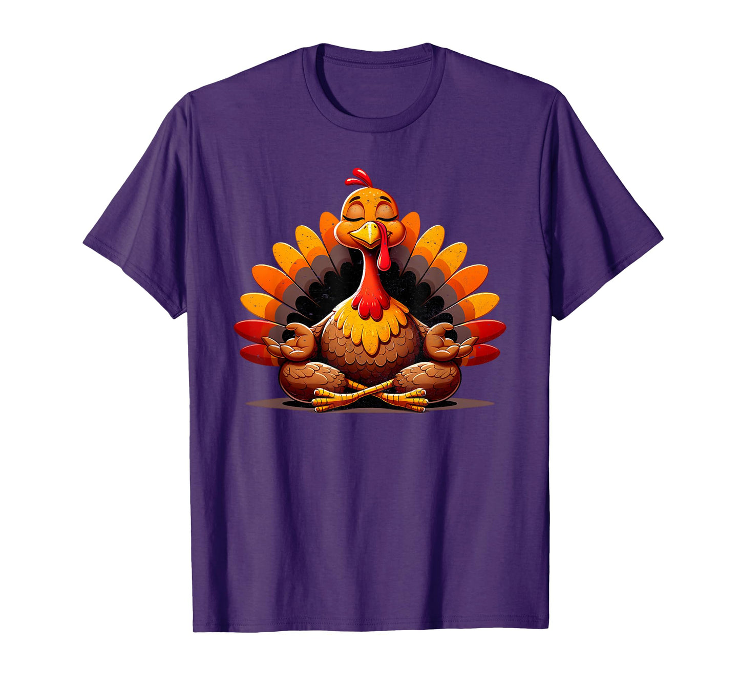 Turkey Yoga Thanksgiving Day Funny Meditating Namaste Fall T-Shirt