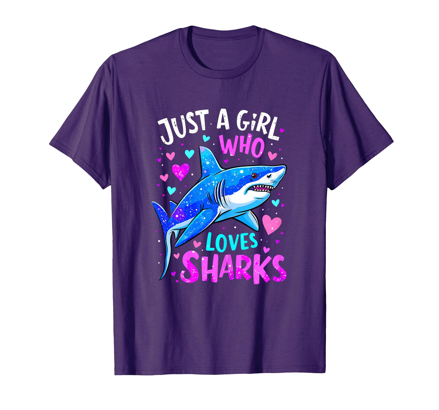 Shark Colorful Just a Girl Who Loves Sharks T-Shirt