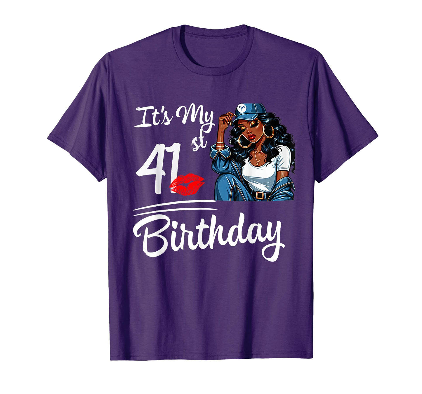 It's My 41st Birthday 41 Years Old Black Melanin Women Girl T-Shirt
