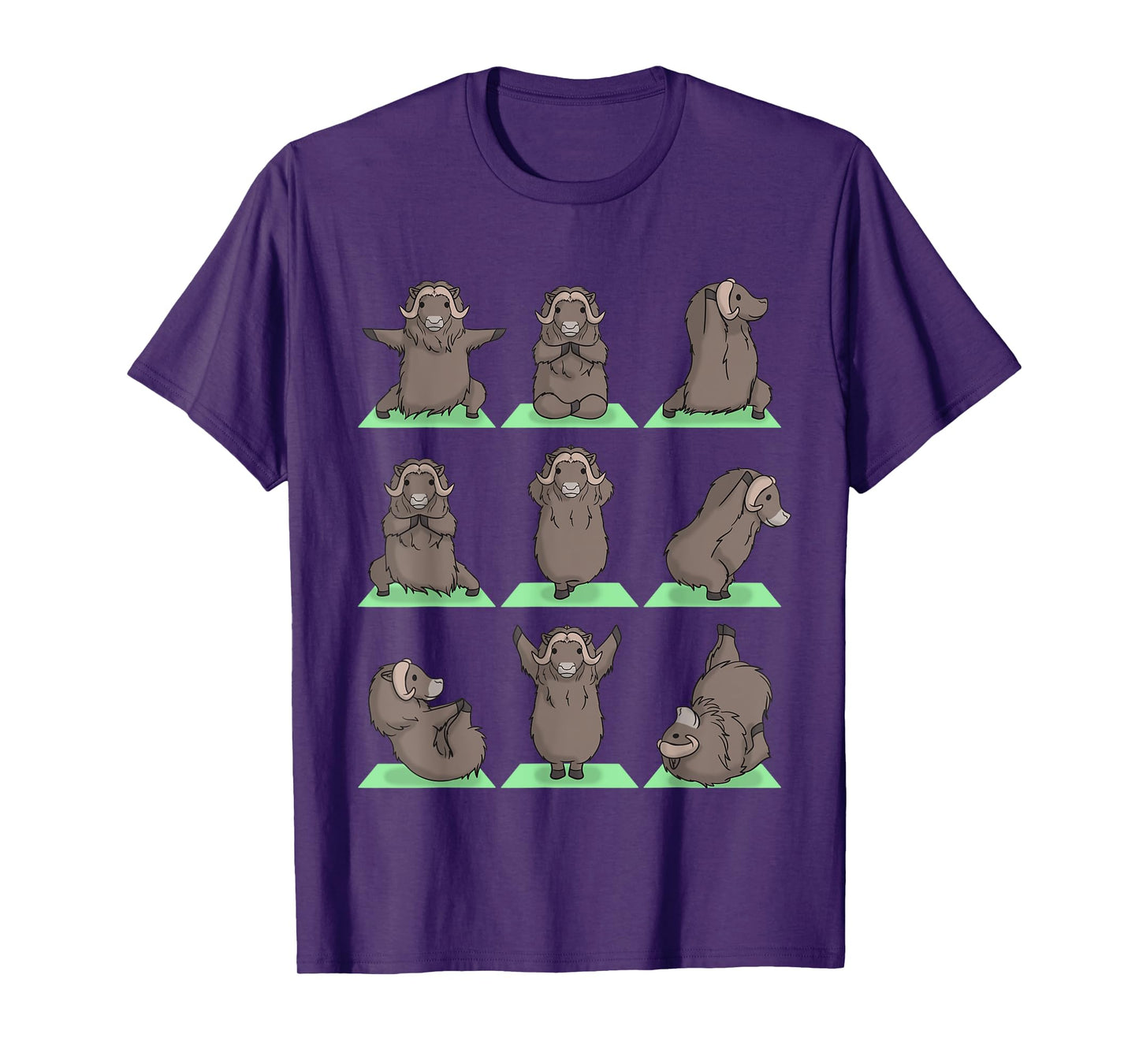 Musk Ox Yoga Pose Zen Cute Workout Exercise Yogi Funny T-Shirt