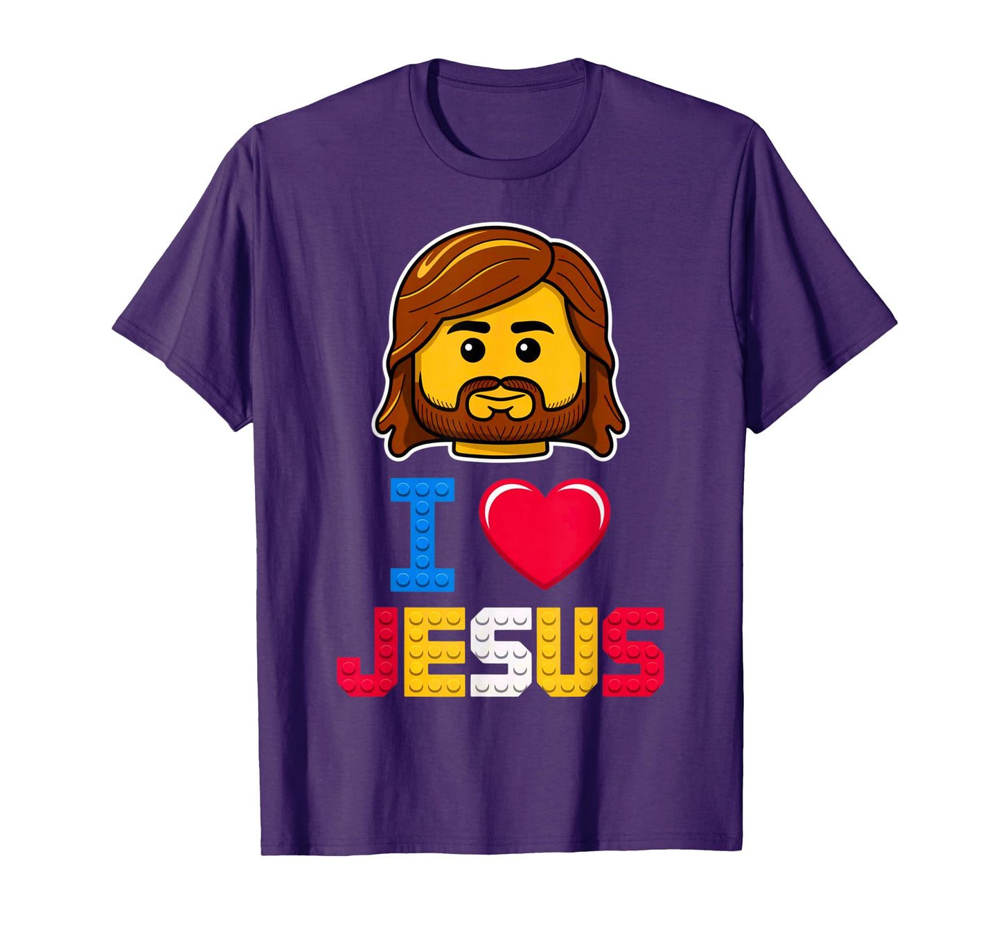 I Love Jesus Master Builder Building Bricks Blocks Christian T-Shirt