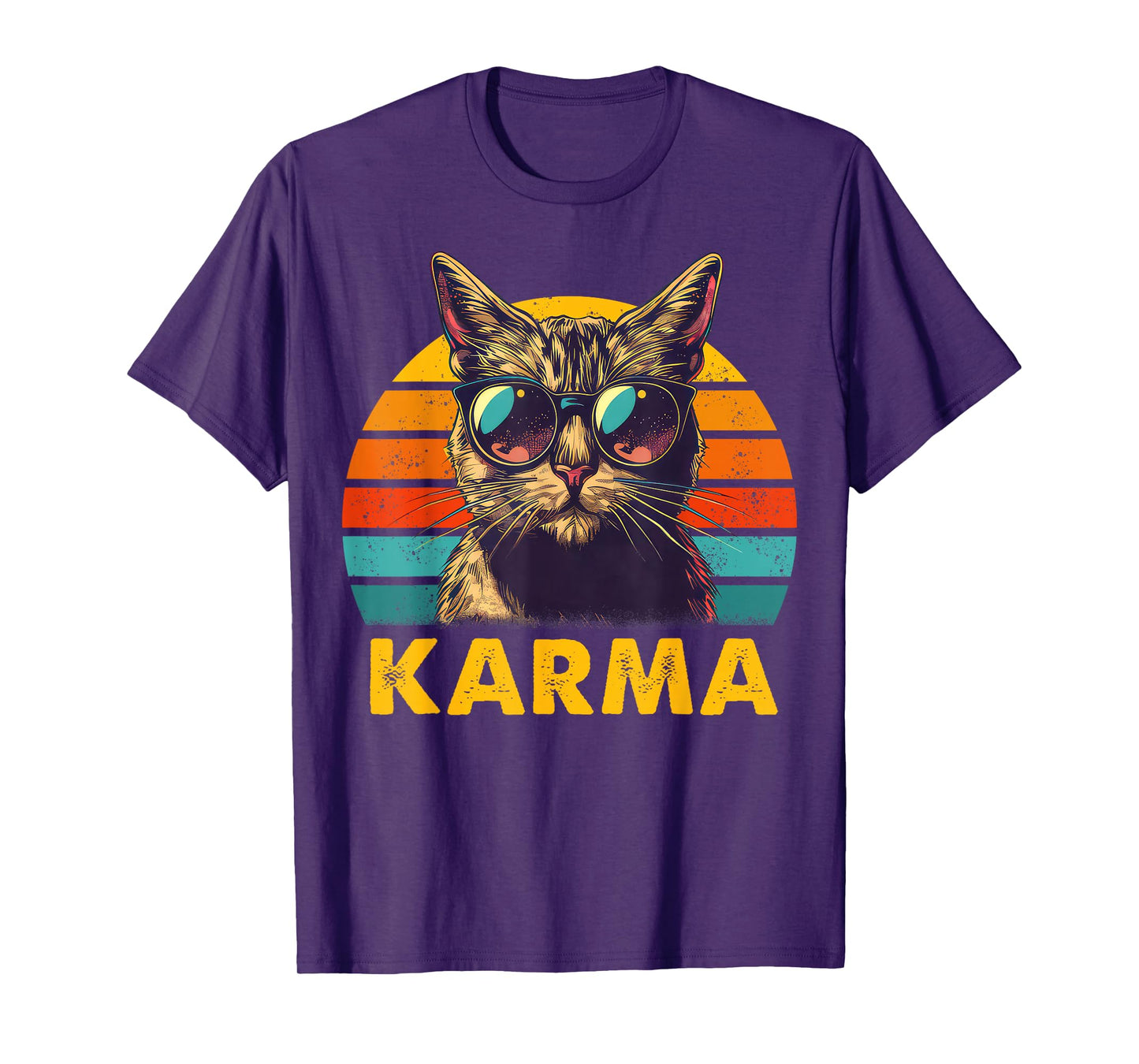 Vintage Cat Music Gifts For Teens Girls Kids Women Men Karma T-Shirt