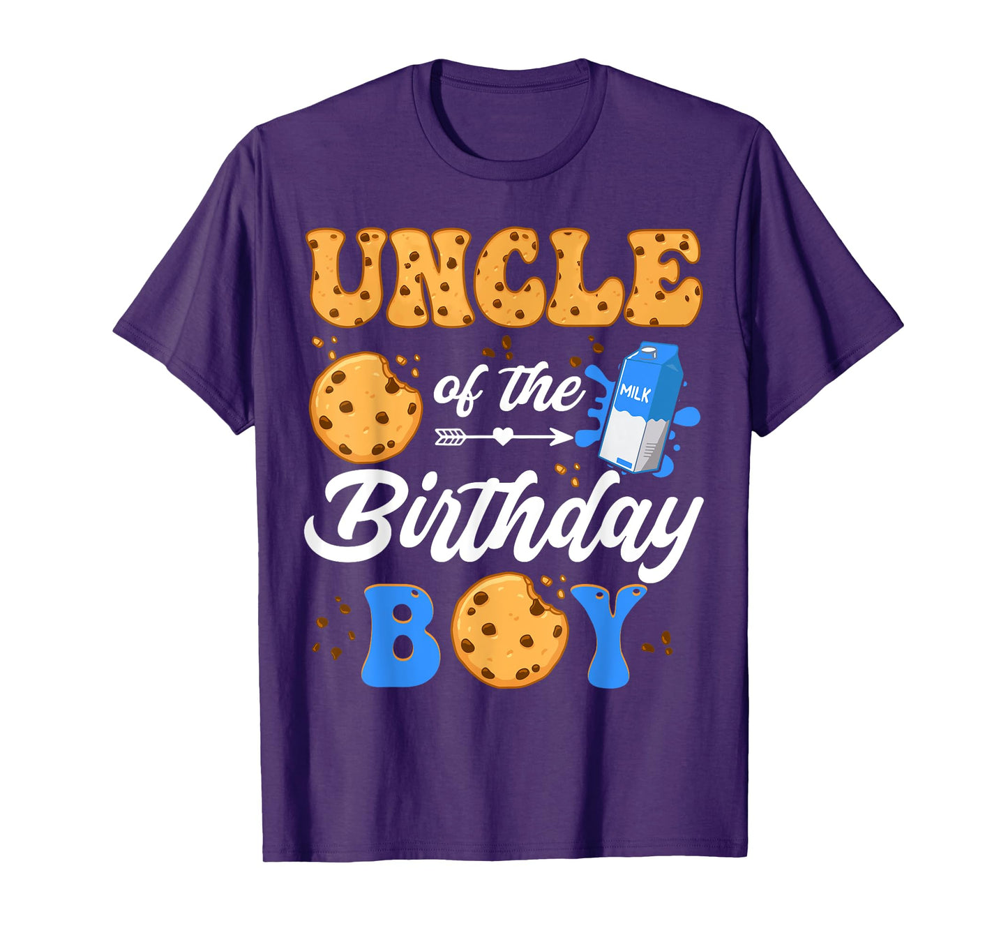 Uncle Of The Birthday Boy Milk And Cookies 1St Birthday T-Shirt